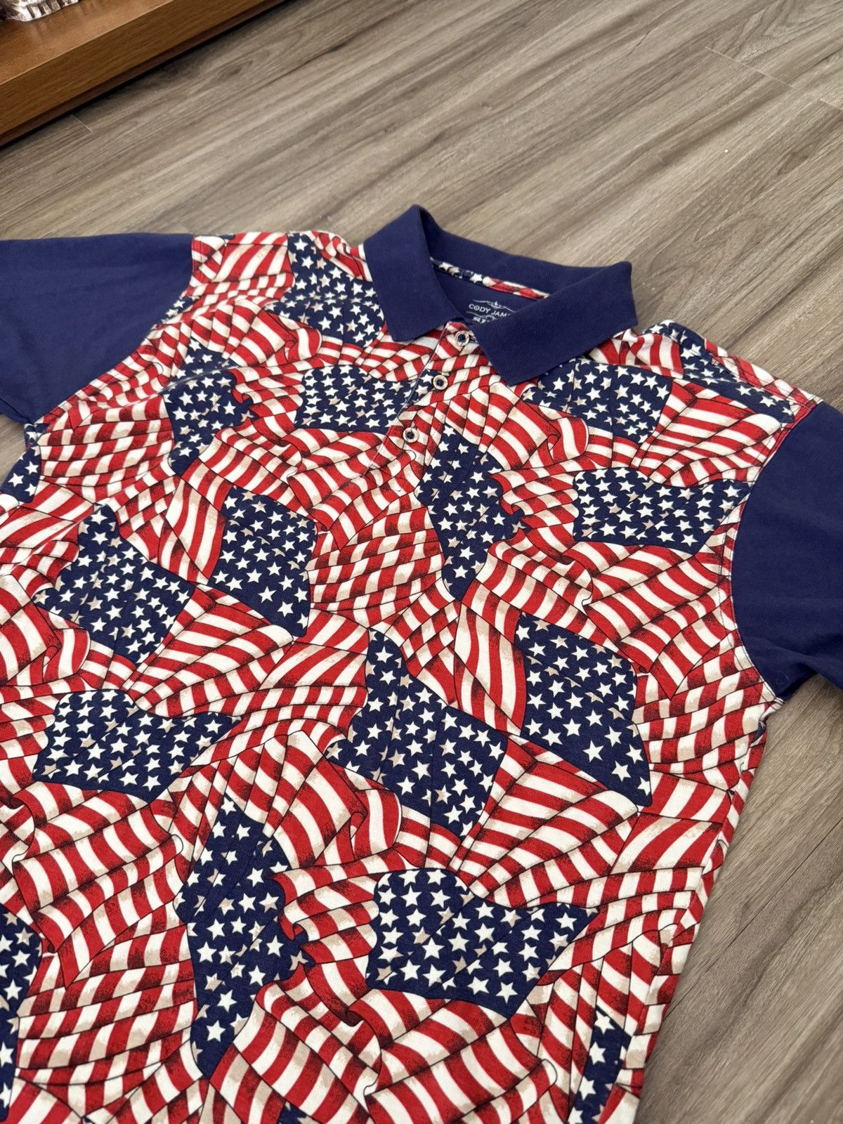 Cody James CODY JAMES Men's patriotic polo shirt USA flags all over Size US L / EU 52-54 / 3 - 2 Thumbnail