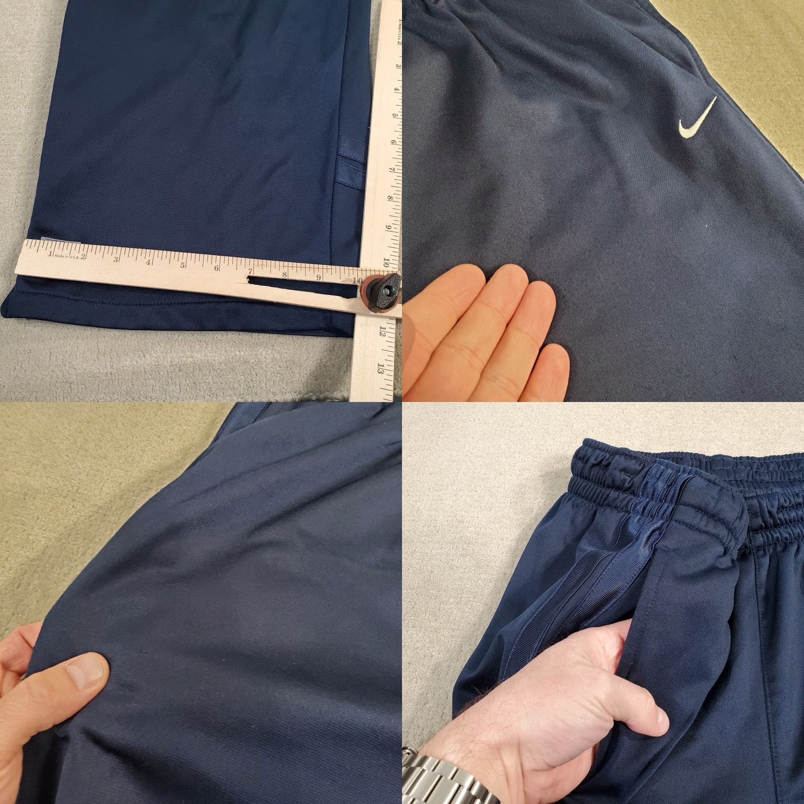 Nike VINTAGE Nike Basketball Pants Mens 2XL Blue Satin Joggers Sweatpants Track Pants Sportswear Size US 39 - 8 Thumbnail
