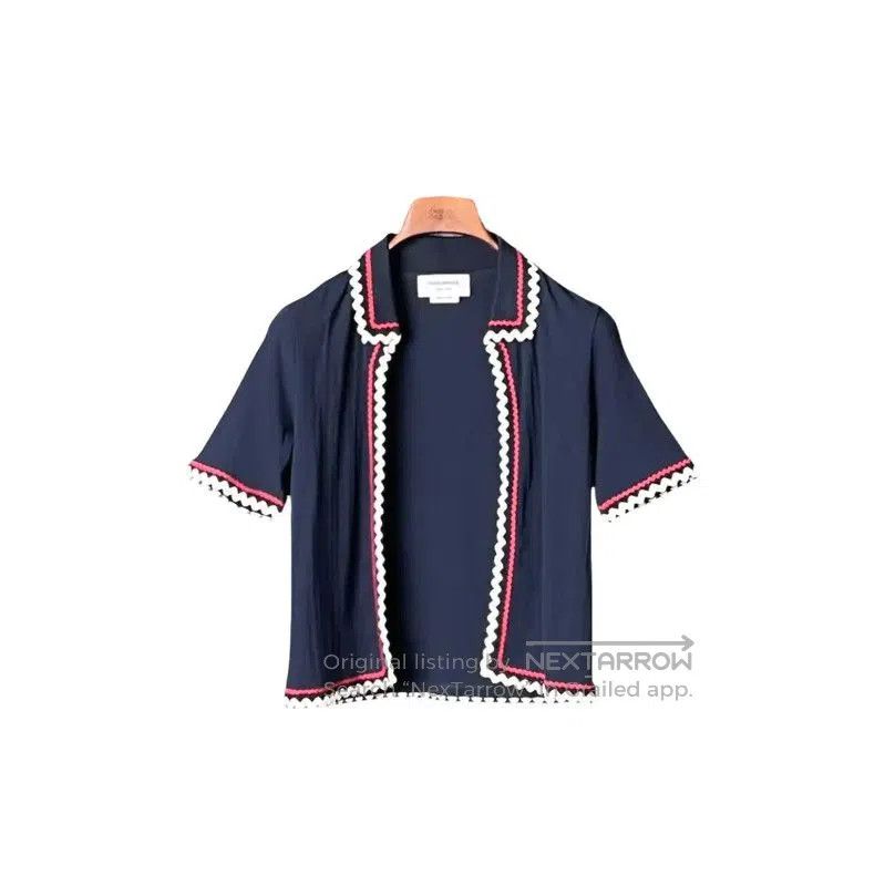 Thom Browne Thom Browne Women's Short Sleeve Blue Cardigan . Size L / US 10 / IT 46 - 1 Thumbnail