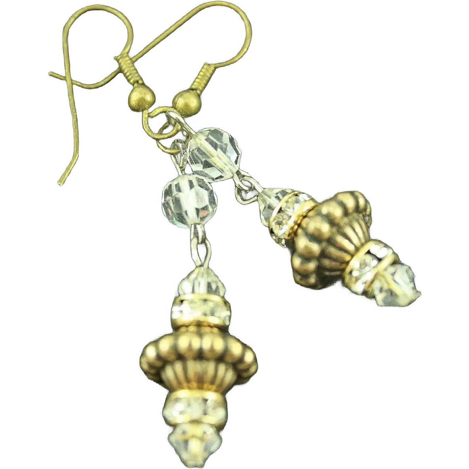 Other Vintage Rondelle WhiteCrystal Rhinestone Earrings Hook • 2" Size ONE SIZE - 1 Thumbnail
