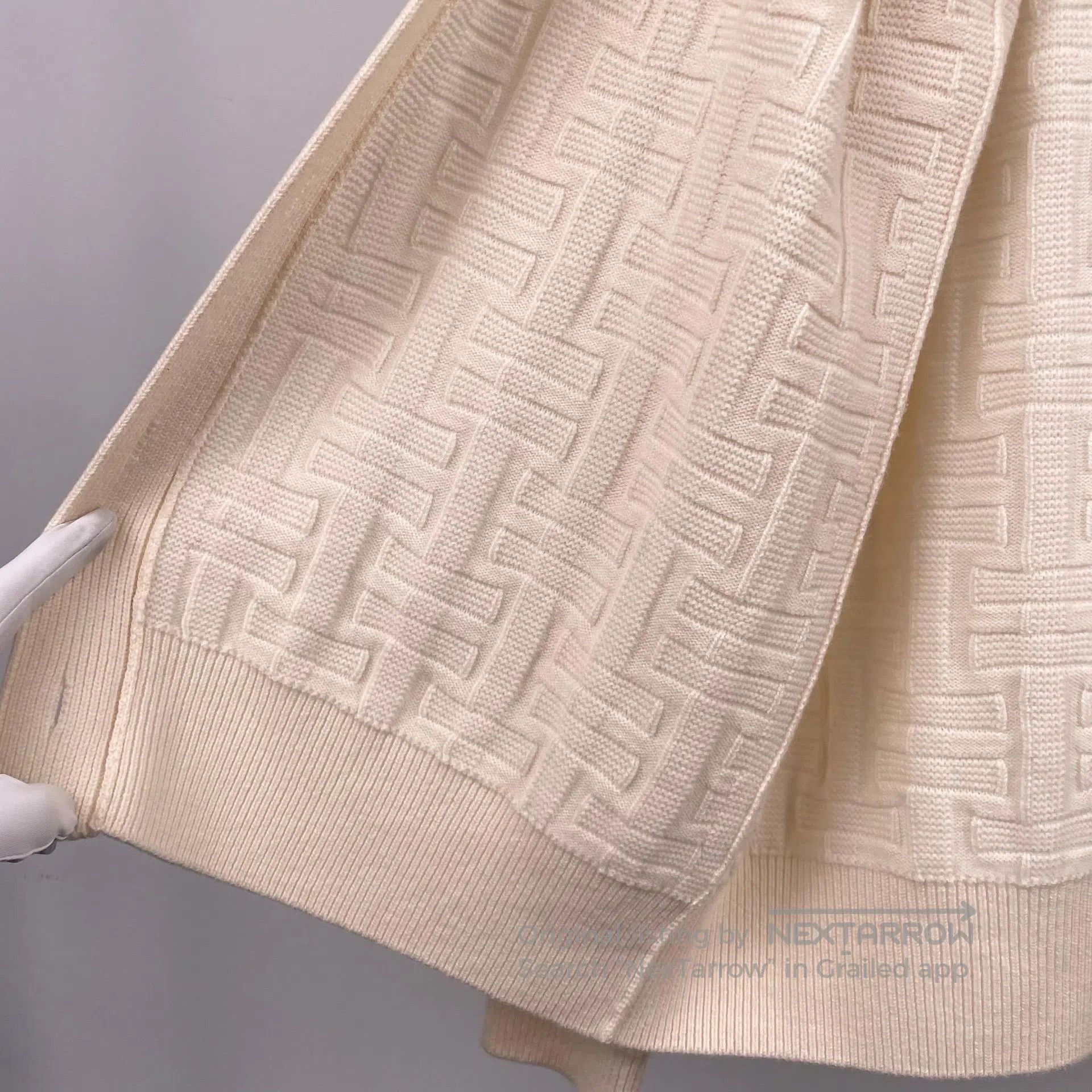 Hermes Hermes White Openwork Cashmere Knit Cardigan Jacket| Size XS / US 0-2 / IT 36-38 - 9 Thumbnail