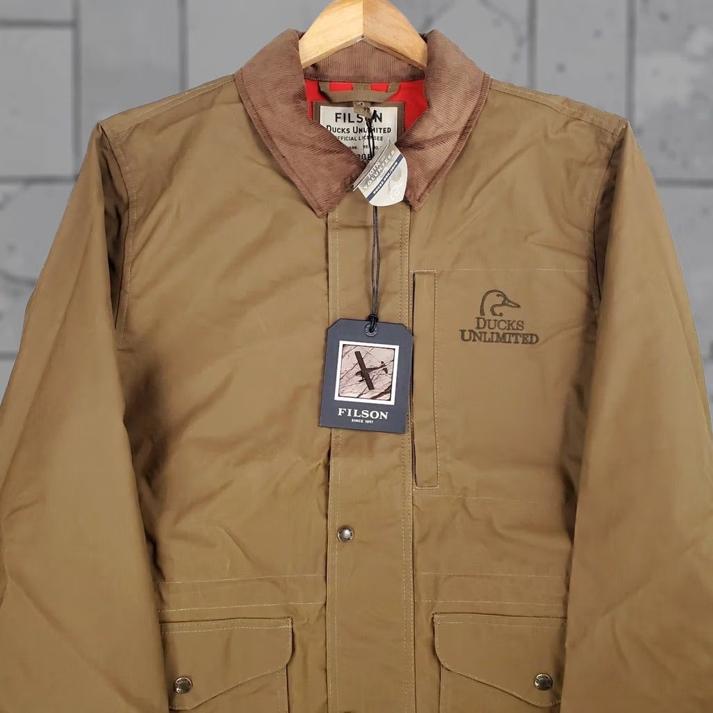 Filson Filson x Ducks Unlimited Cover Cloth Mile Marker Coat Jacket Mens Large Oilskin Waxed 100% Cotton Beige Beiges/Khaki Vintage? Size US L / EU 52-54 / 3 - 1 Thumbnail