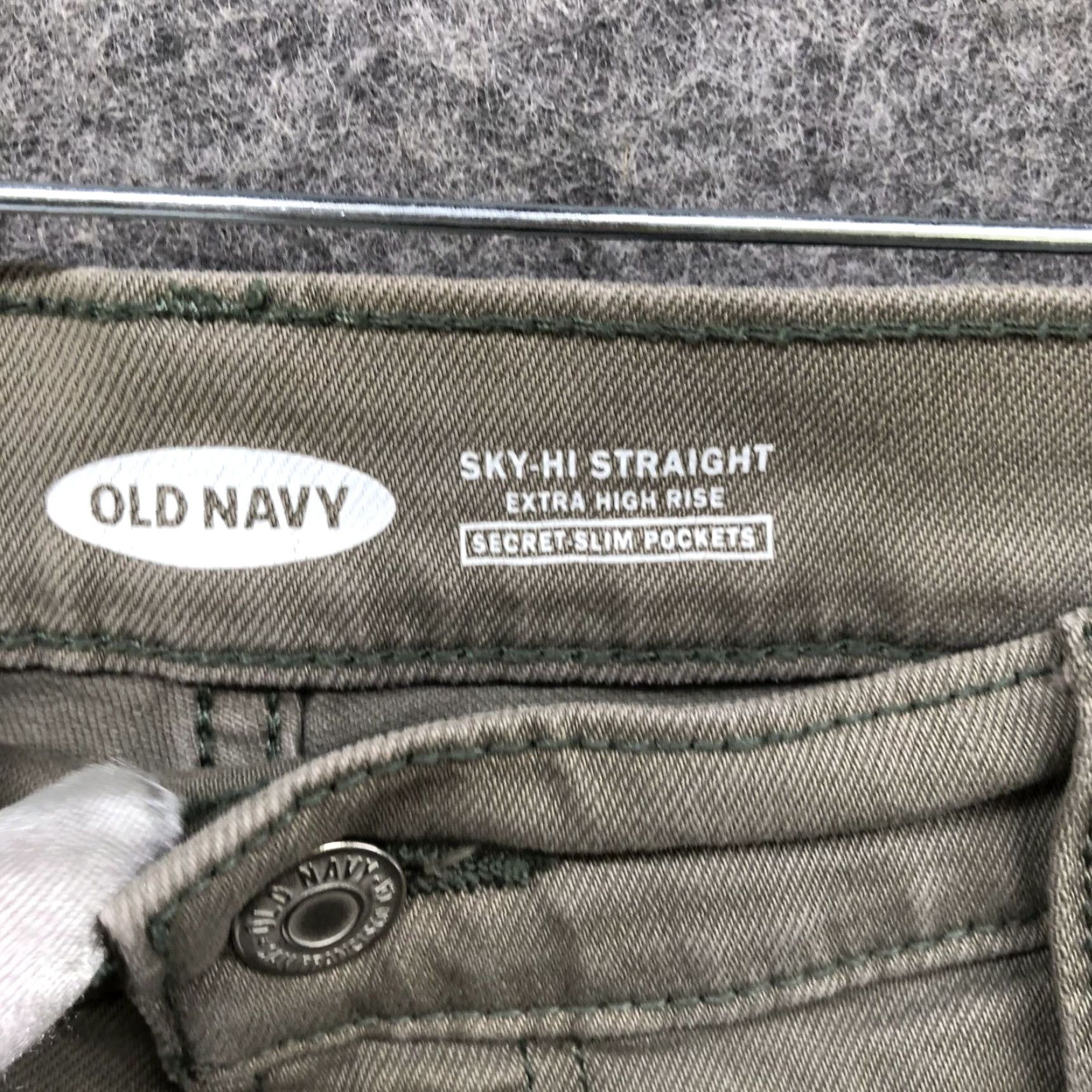 Old Navy Old Navy Sky Hi Straight Jeans Womens 10P Army Green Cropped High Rise Petite 5-Pocket Denim Cotton Blend Jeans Womens Size 32" / US 10 / IT 46 - 5 Thumbnail