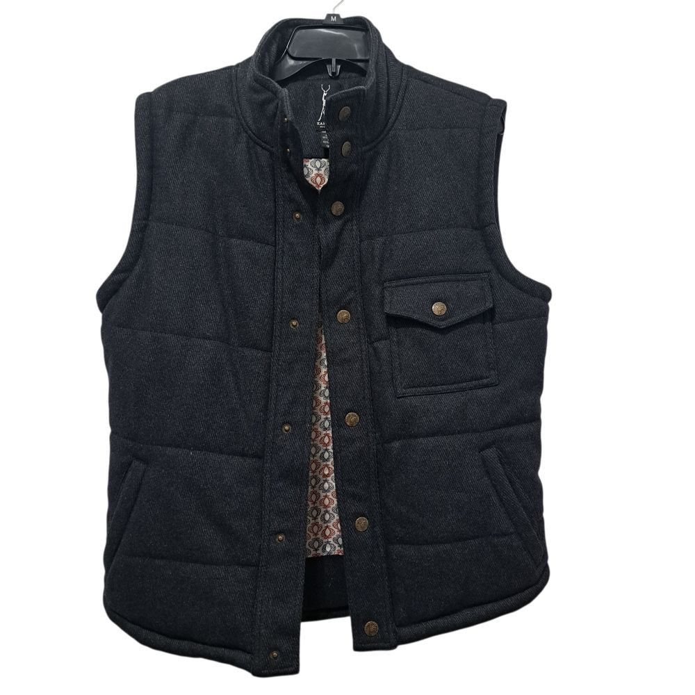Kane & Unke Kane & Unke Quilted Puffer Mens Preppy Wool Vest Snap Button Large Dark Navy Size US L / EU 52-54 / 3 - 3 Thumbnail