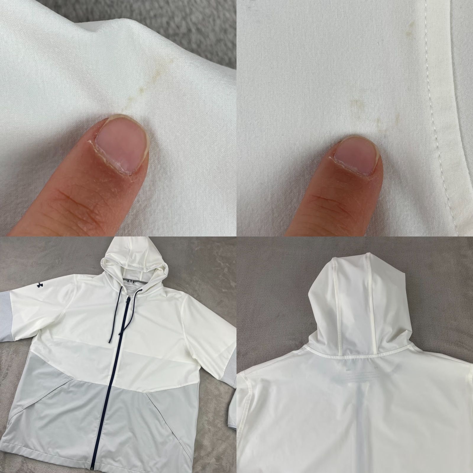 Under Armour Under Armour UA Squad Warm Up Jacket Men 2XL White ColorBlock Full Zip Hood Jacket Size US XXL / EU 58 / 5 - 8 Thumbnail