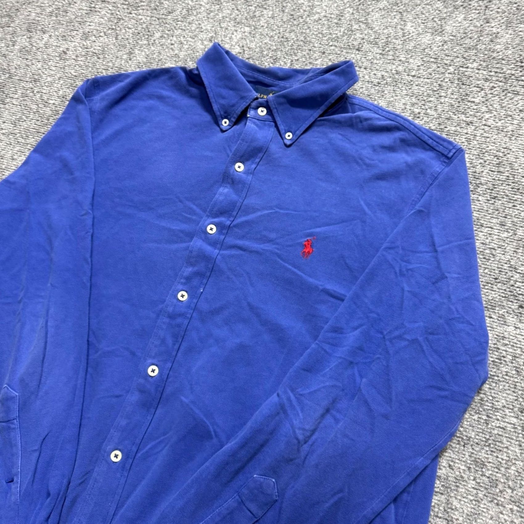 Ralph Lauren VINTAGE Ralph Lauren Polo Longsleeve Button Up Shirt Mens XL Blue Faded 90s Size US XL / EU 56 / 4 - 2 Thumbnail