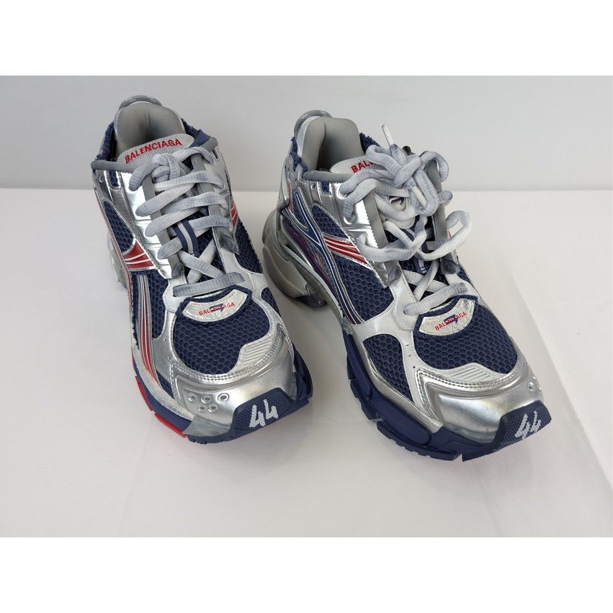 Balenciaga o1rshd1 Mesh Rubber Runner in Navy/Red/Grey Size US 11 / EU 44 - 6 Thumbnail