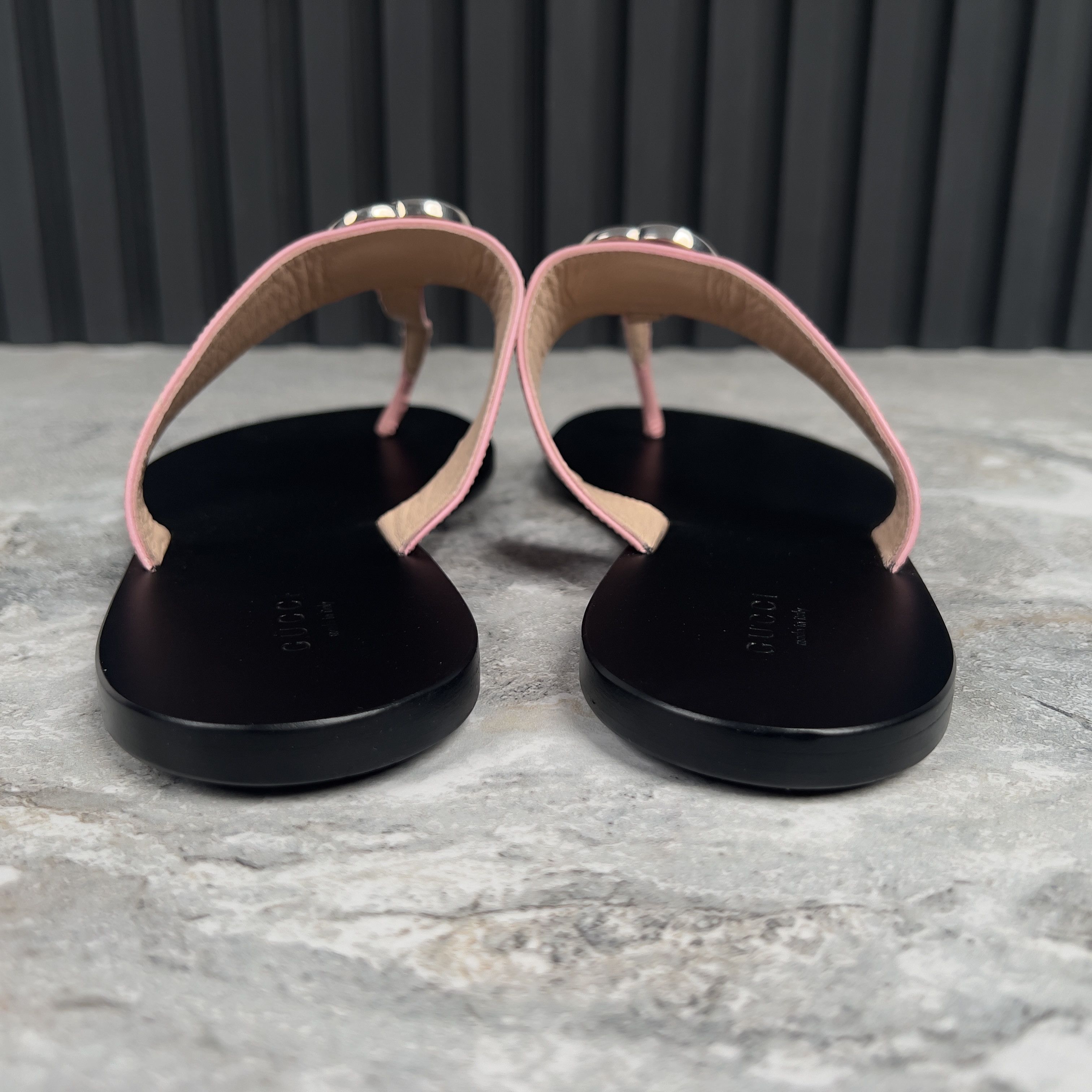 Gucci GUCCI Double GG Buckle Marmont Thong Sandal Leather Size US 9.5 / IT 39.5 - 8 Thumbnail