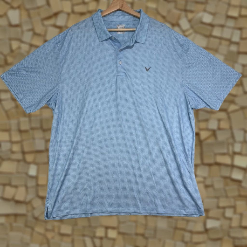 Callaway Callaway Polo Shirt Mens 2XL Blue Check Short Sleeve Collared Performance Breathable Lightweight Stretch Golf Polo Shirt Size US XXL / EU 58 / 5 - 1 Thumbnail