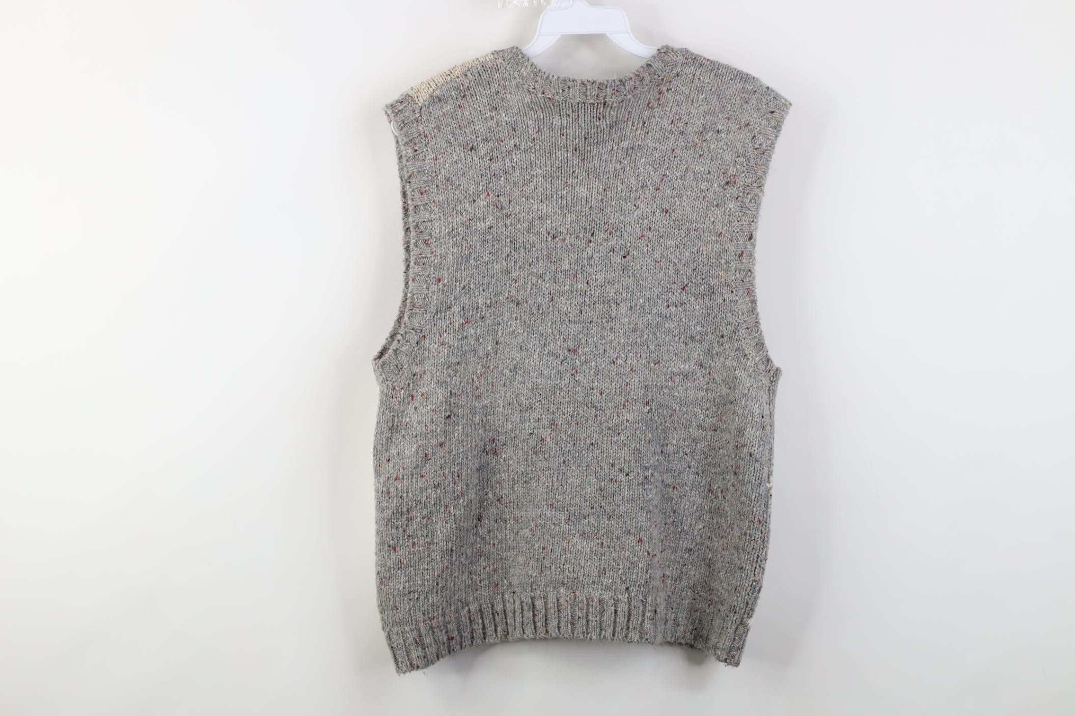 Vintage Vintage 70s Streetwear Fleck Argyle Wool Knit Sweater Vest Size L / US 10 / IT 46 - 6 Thumbnail