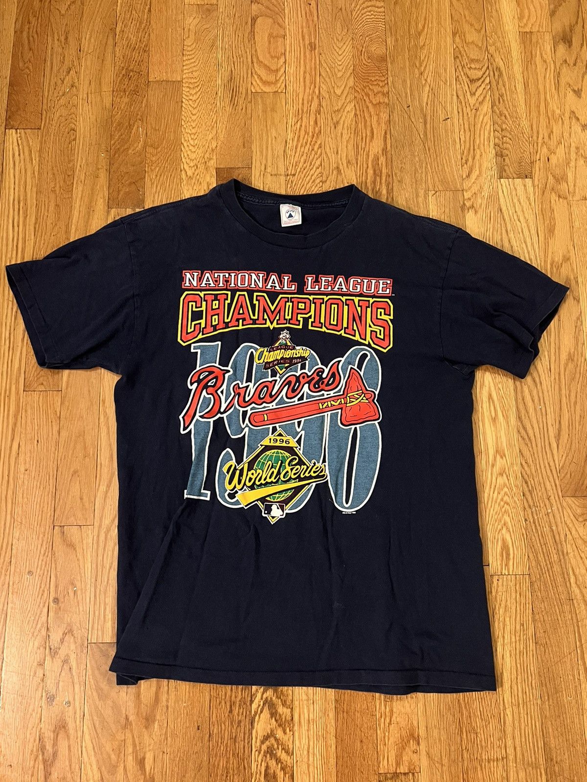 Vintage Atlanta Braves T Shirt Tee Delta Made USA Size XXL 2XL 