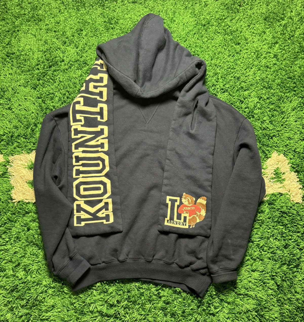 image of Kapital Kesa Scarf Hoodie in Navy, Men's (Size XL)
