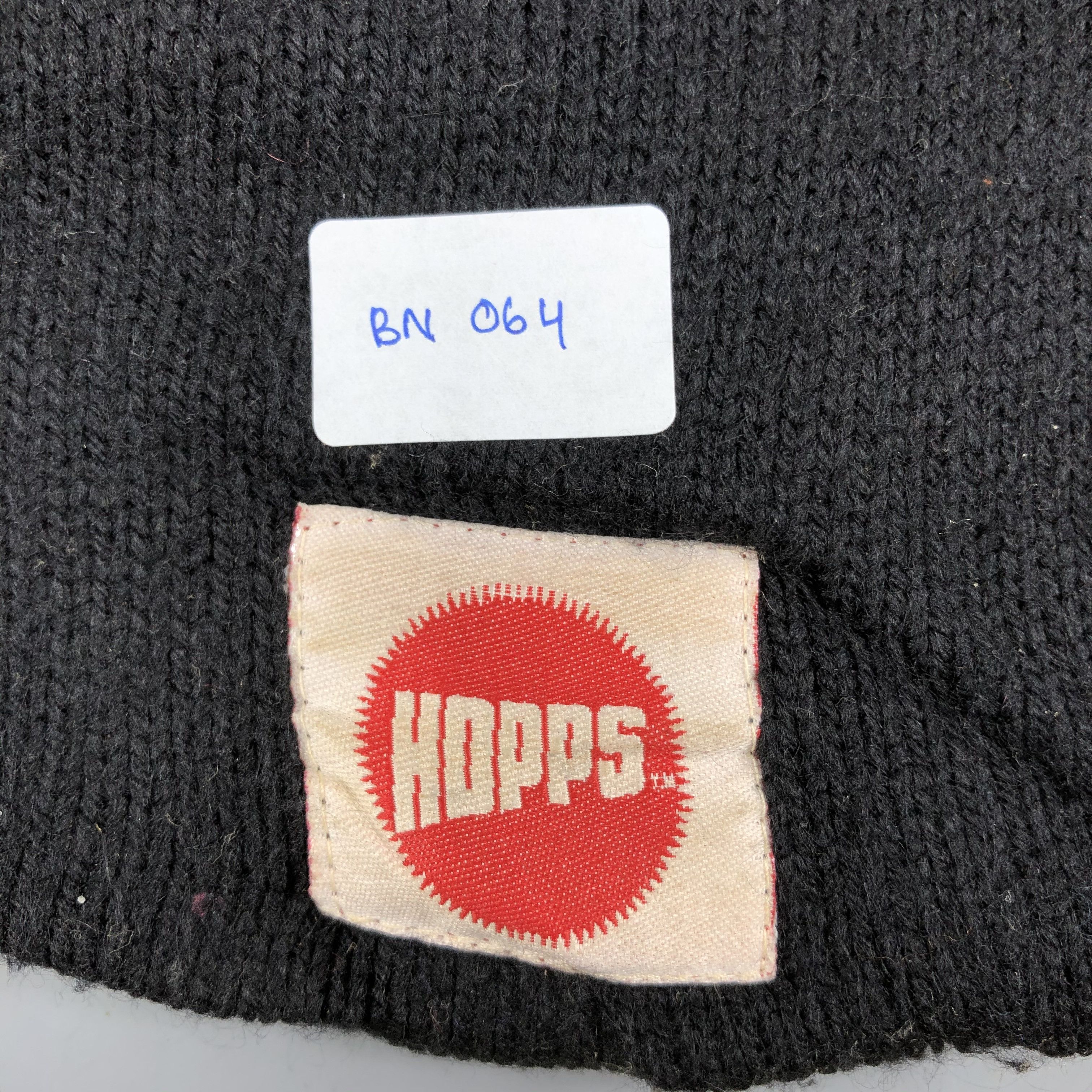 Japanese Brand Hopps Black Beanie Size ONE SIZE - 5 Thumbnail