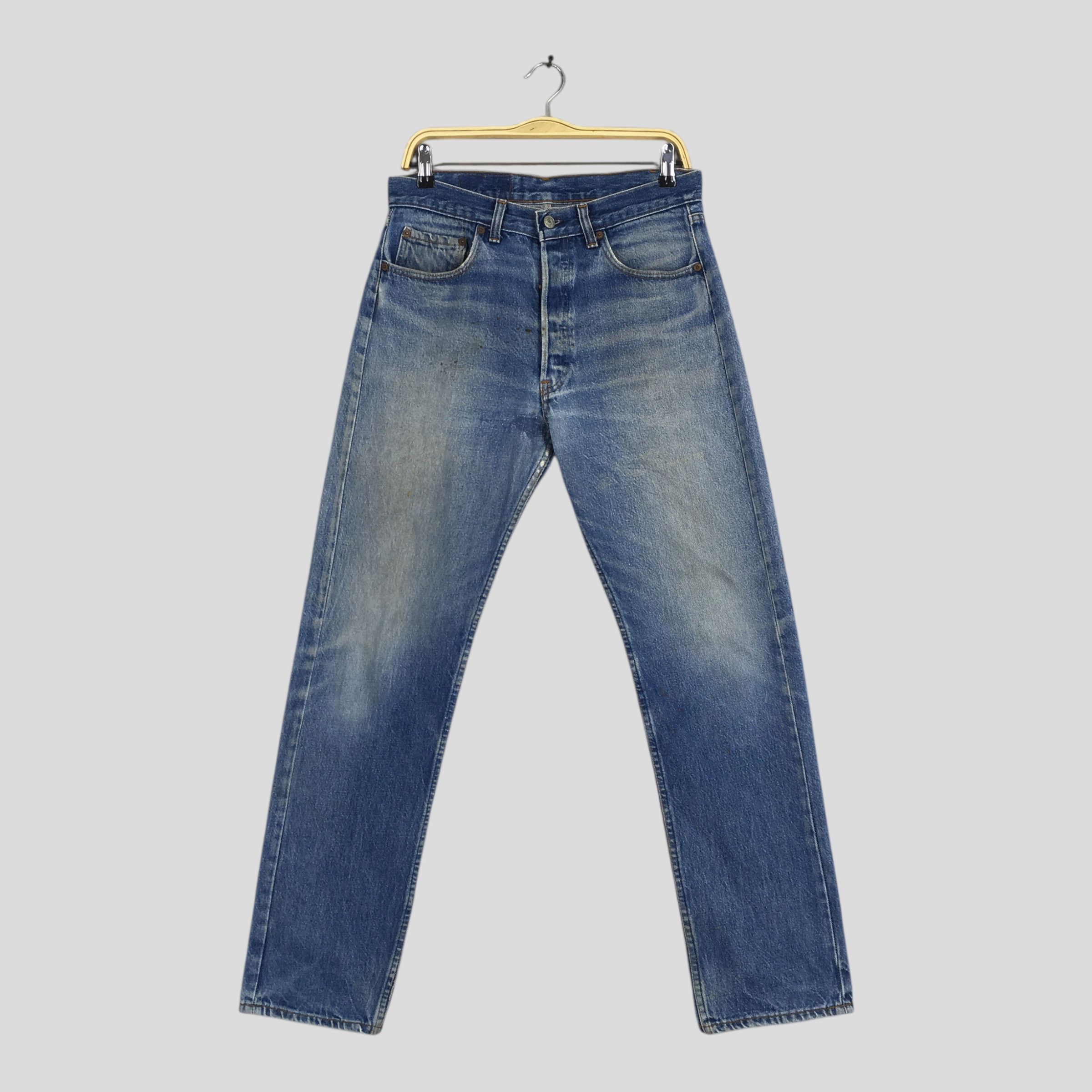 Levi's Size 30x31 Vintage 90s Levi's 501 Faded Blue Jeans S1078 Size US 30 / EU 46 - 1 Thumbnail