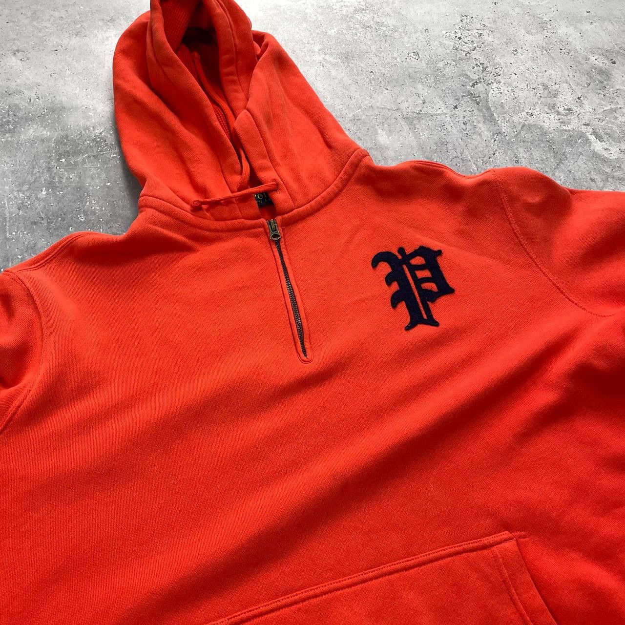 Polo Ralph Lauren Polo Ralph Lauren College Letter Quarter Zip Hoodie Orange Size US XL / EU 56 / 4 - 14 Thumbnail