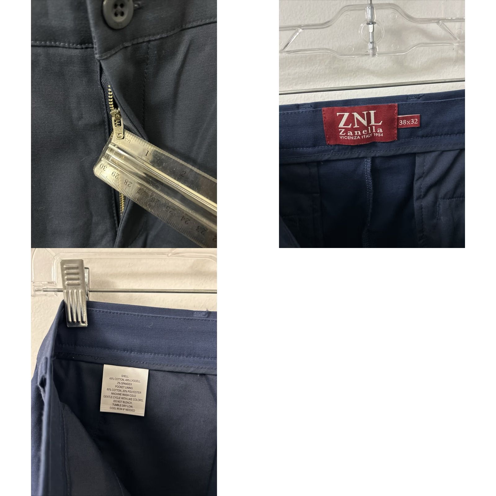 Zanella ZNL Zanella Chinos Pants Mens 38x32 Navy Blue Slim Straight Trousers NWT Size US 38 / EU 54 - 9 Thumbnail