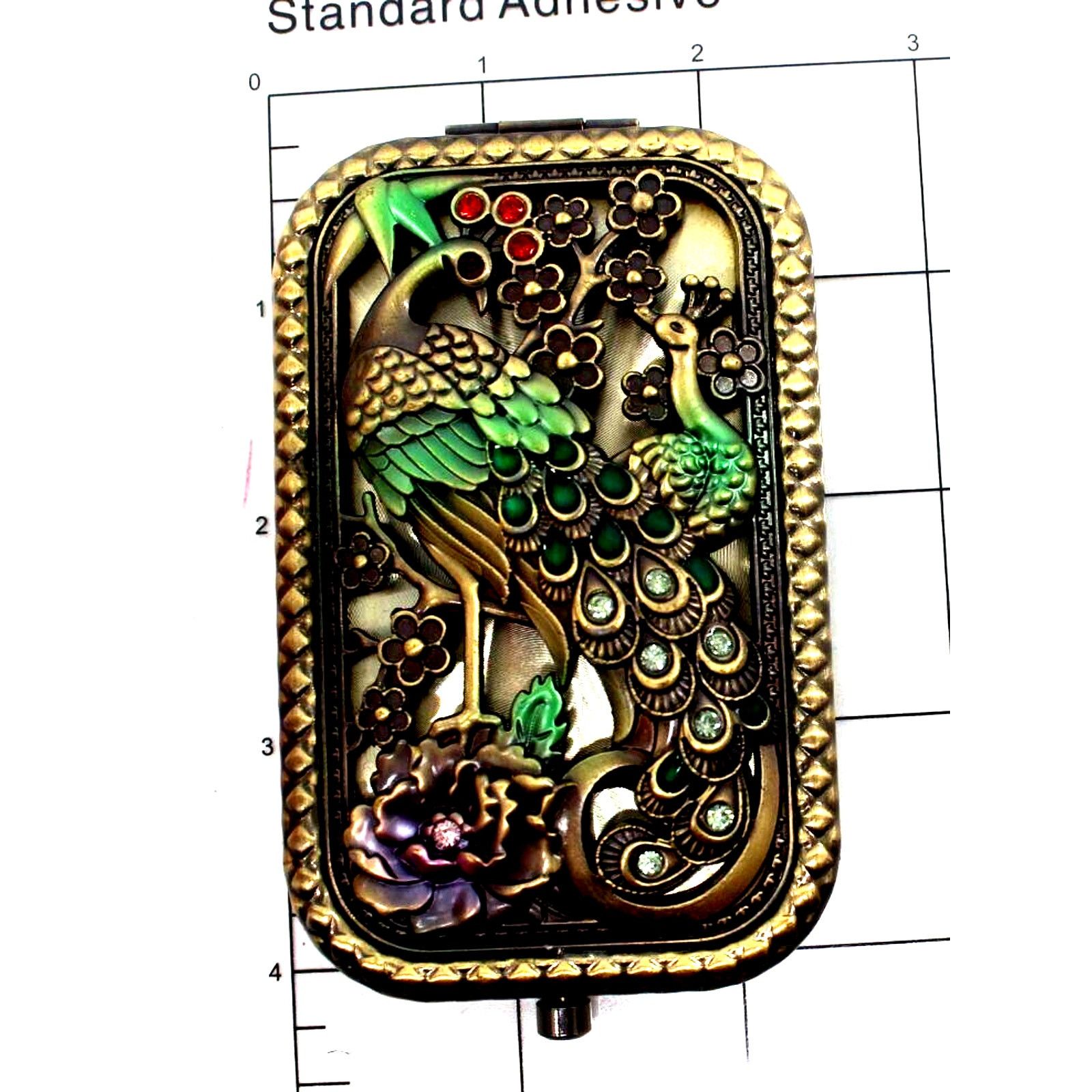 Other Benestfit Peacock Flower Art Mirror Rhinestone Enamel Copper Size ONE SIZE - 4 Thumbnail