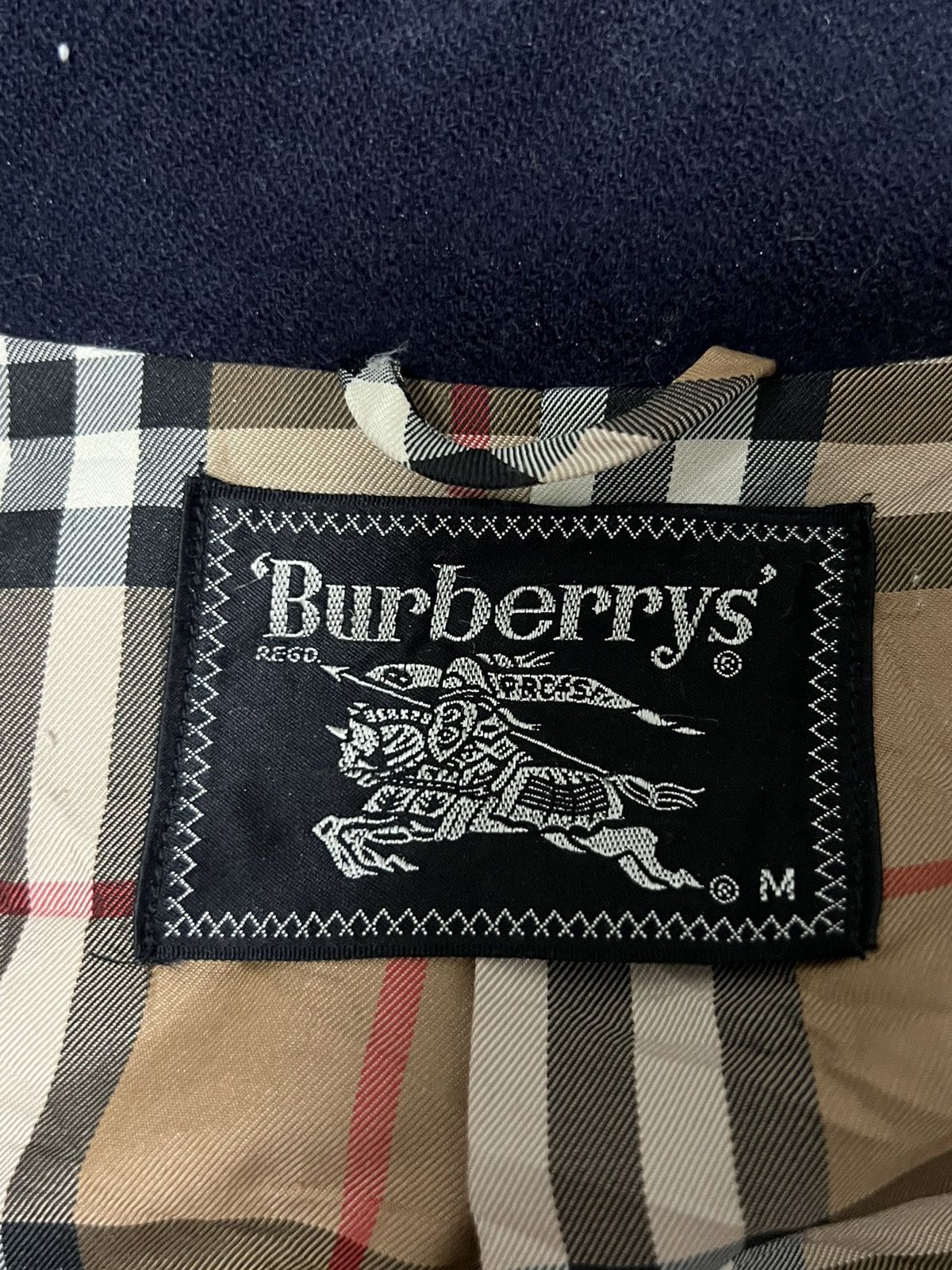 Burberry Nova Check blue navy Wool Long Jacket