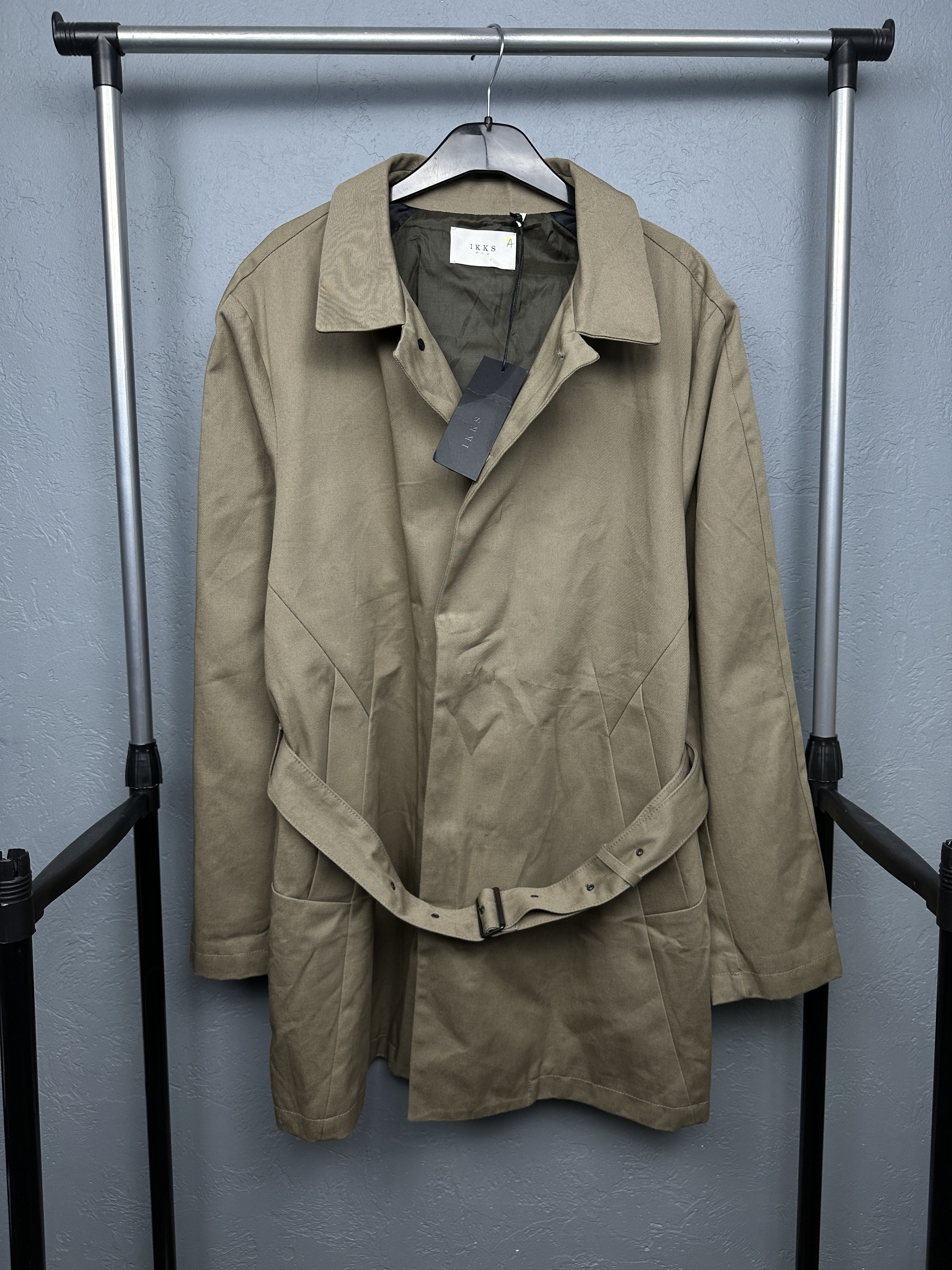NEW! IKKS Mens Trench Coat Jacket