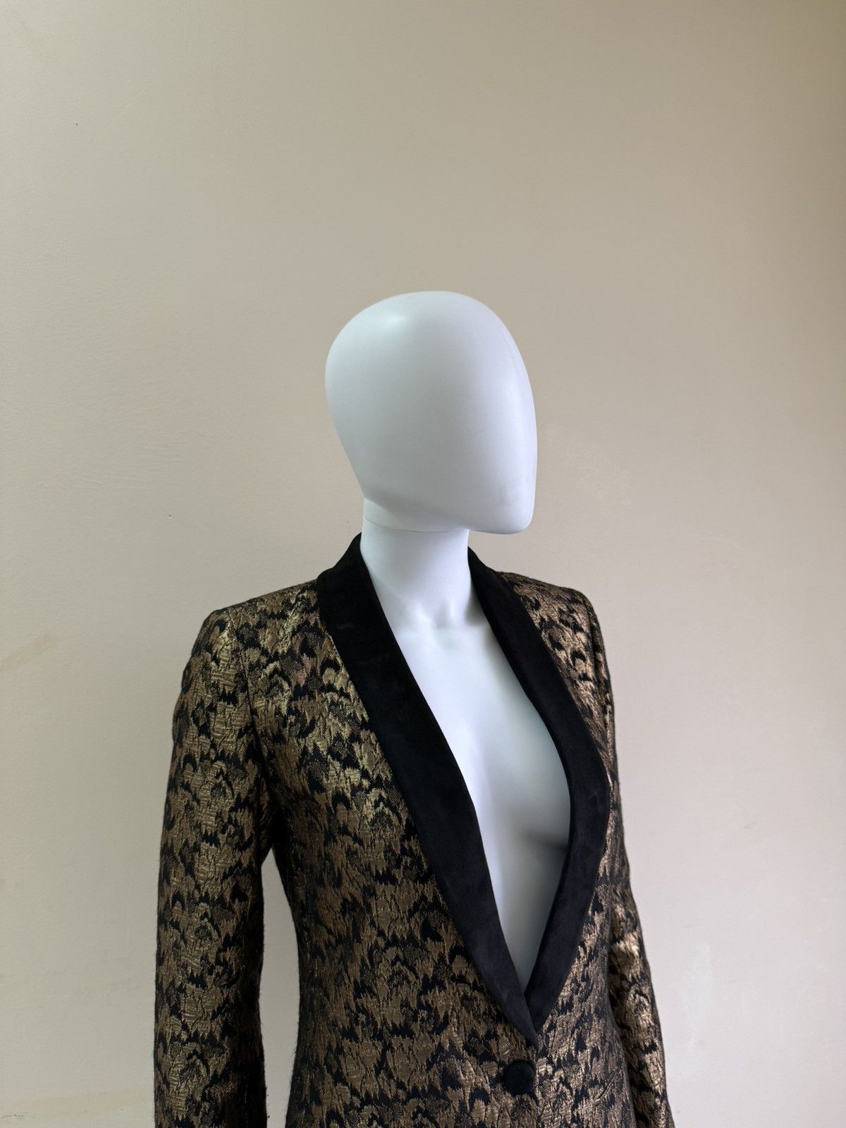 Sezane Sezane Womens Black Gold Jacquard Blazer Jacket Size 36 Size XS / US 0-2 / IT 36-38 - 4 Thumbnail