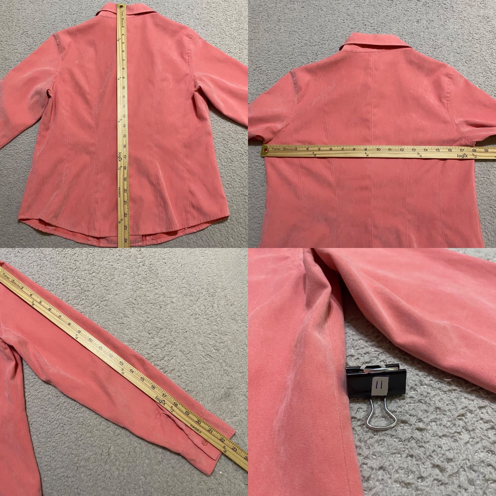 Talbots Talbots Shirt Orange Long Sleeve Button-Up Petite Womens PS Polyester Velvet Casual Solid 90s Size S / US 4 / IT 40 - 8 Thumbnail