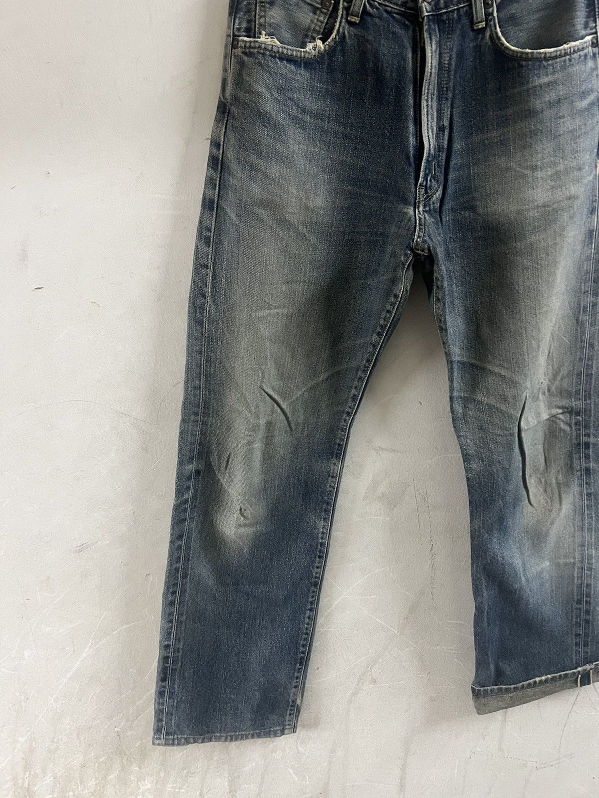 Hysteric Glamour × Japanese Brand × Vintage VINTAGE SALVAGE EDWIN 505 DISTRESSED DENIM PANT Size US 30 / EU 46 - 3 Thumbnail