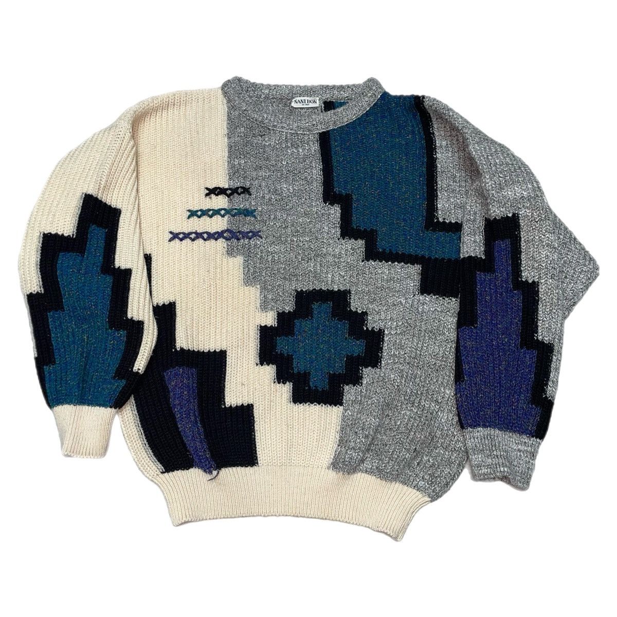 image of Italian Designers x Nanibon Nani Bon Of Italy Knit Sweater in Grey, Men's (Size Large)