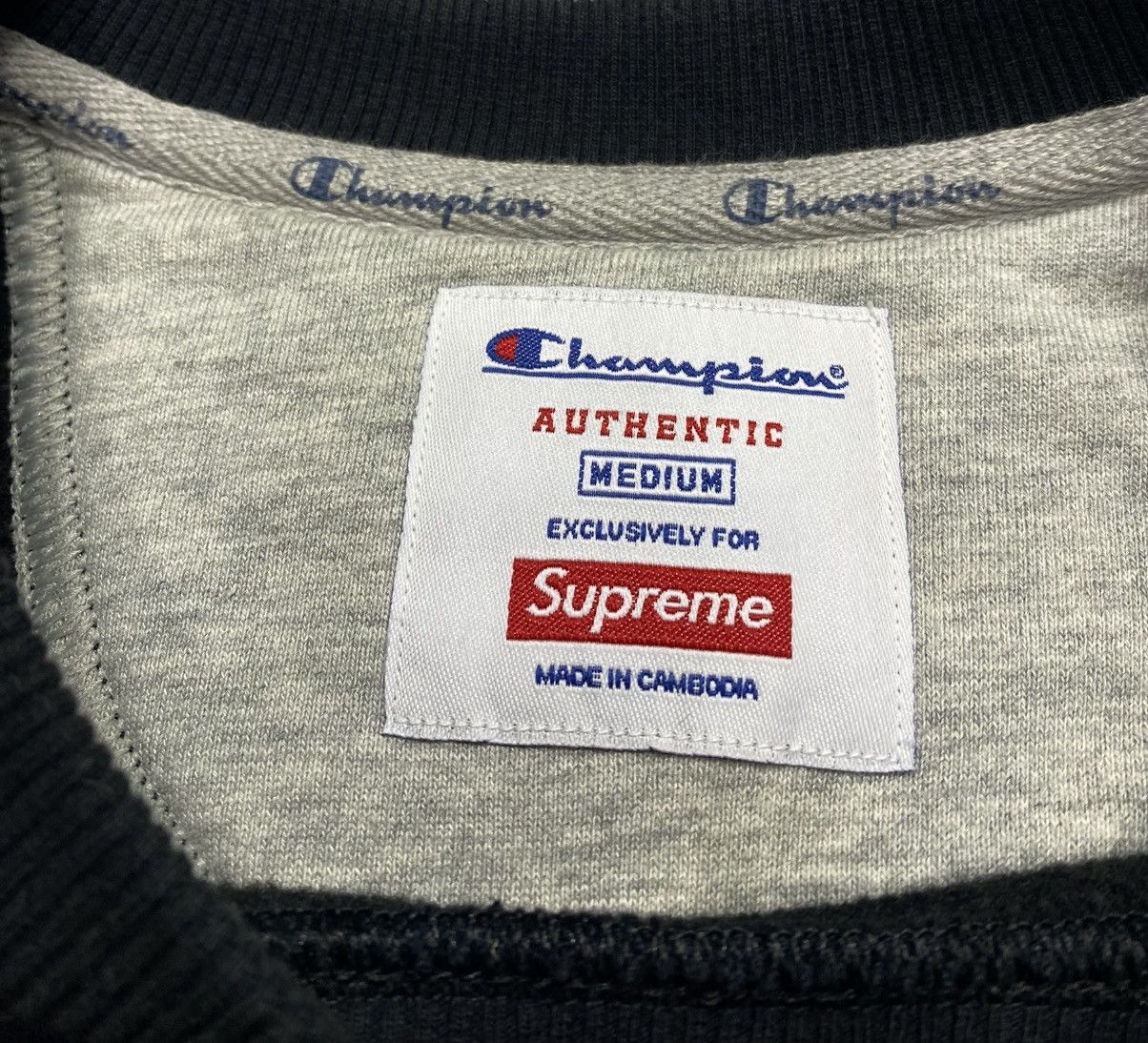 Champion × Supreme Supreme x Champion Stay In School Crewneck Black (SS18) Size US M / EU 48-50 / 2 - 4 Thumbnail