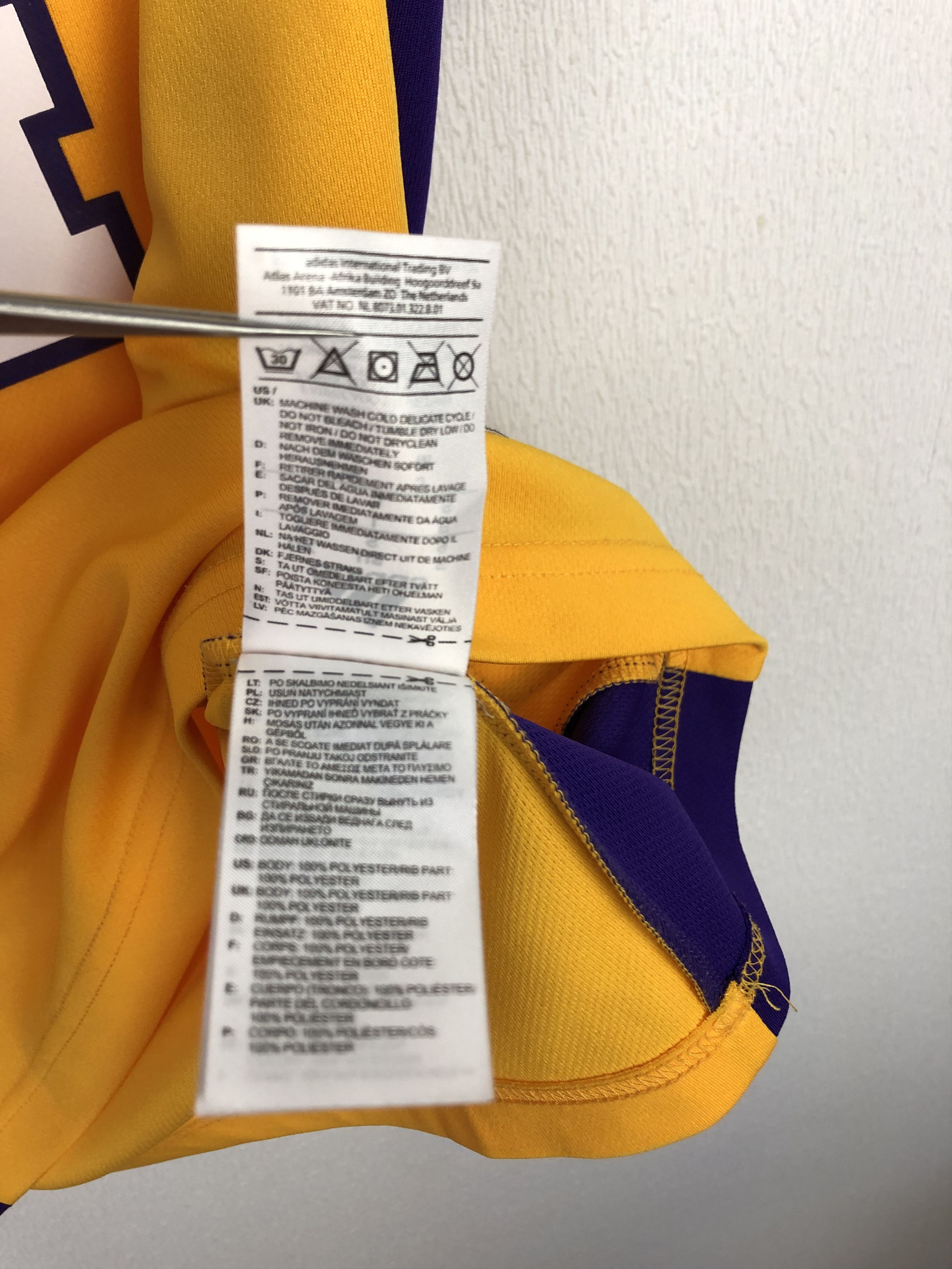 Adidas Adidas Los Angeles Lakers Bryant Yellow NBA Jersey Tee Size US S / EU 44-46 / 1 - 9 Thumbnail