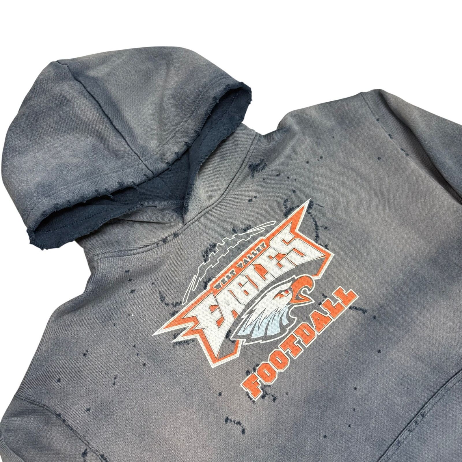 Vintage West Valley Eagles Footdall Hoodie Thrashed Navy Size US L / EU 52-54 / 3 - 2 Thumbnail