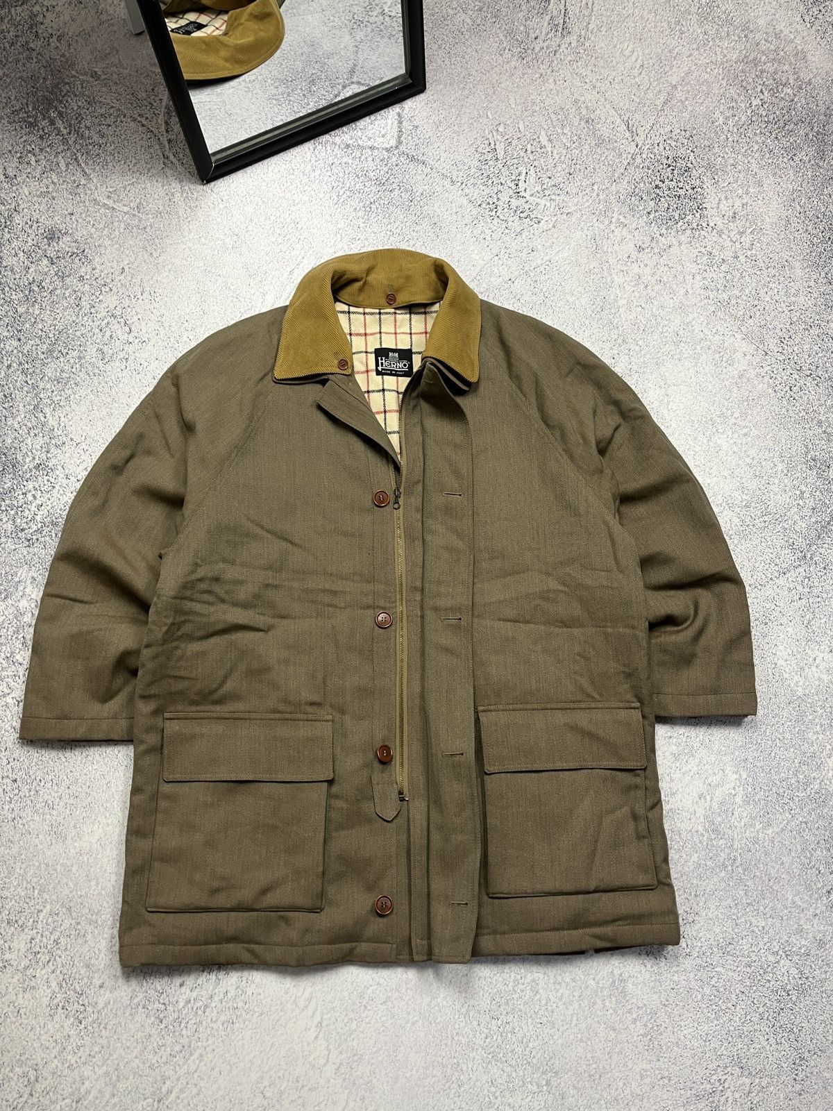 Herno Vintage 90’s Herno Laine Wool Coat Zip Jacket Size US L / EU 52-54 / 3 - 4 Thumbnail