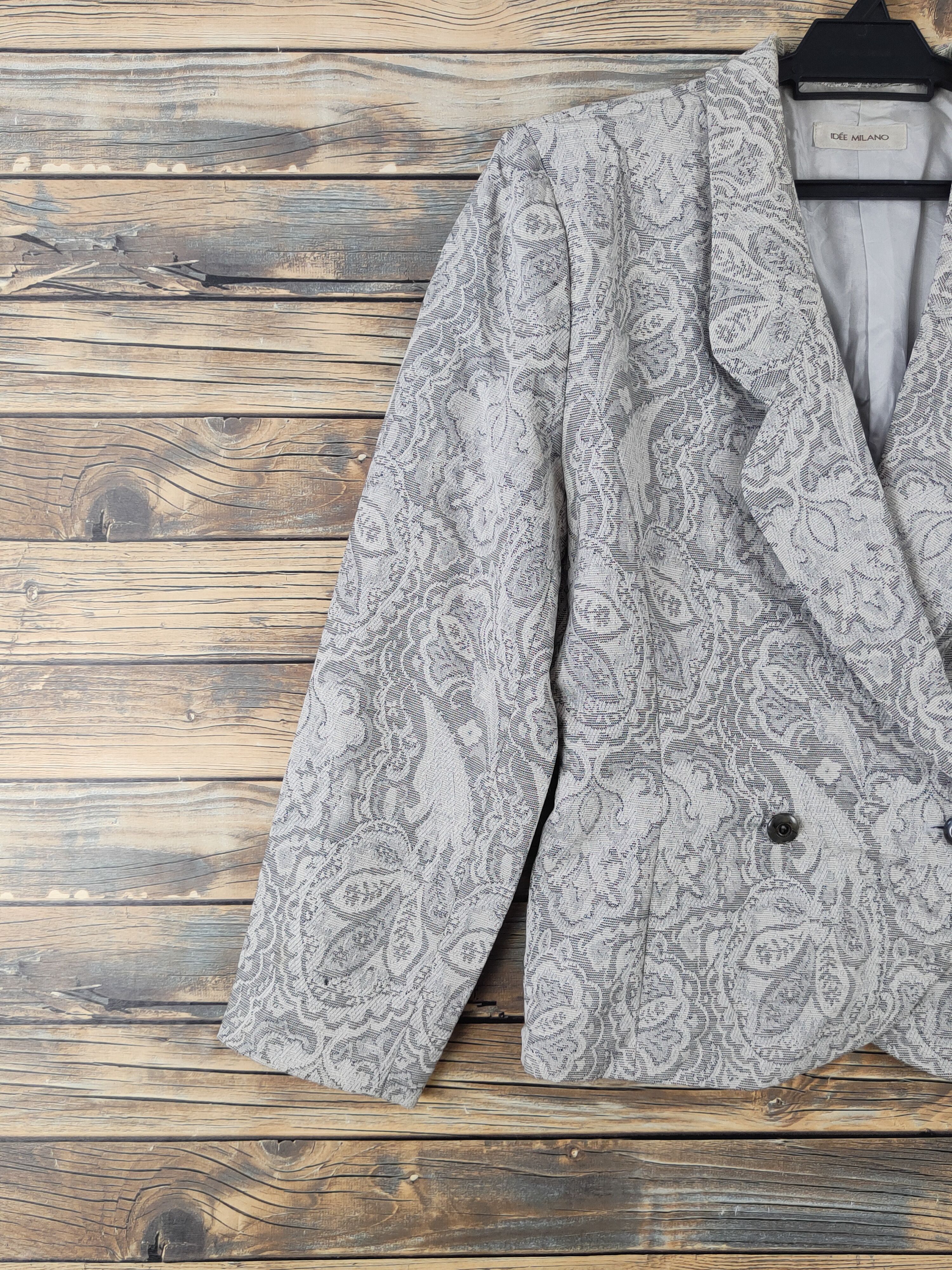 Japanese Brand × Vintage Retro Vintage Design 💥 Idee Milano Gray Blazers Size S / US 4 / IT 40 - 3 Thumbnail