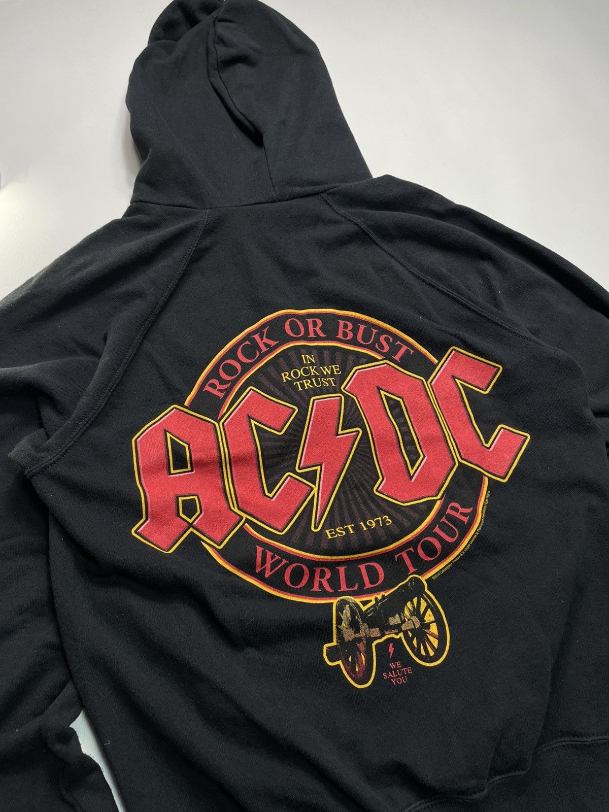 AC/DC Vtg AC/DC Back In Black Faded Full Zip Hoodie L/XL Size US L / EU 52-54 / 3 - 3 Thumbnail