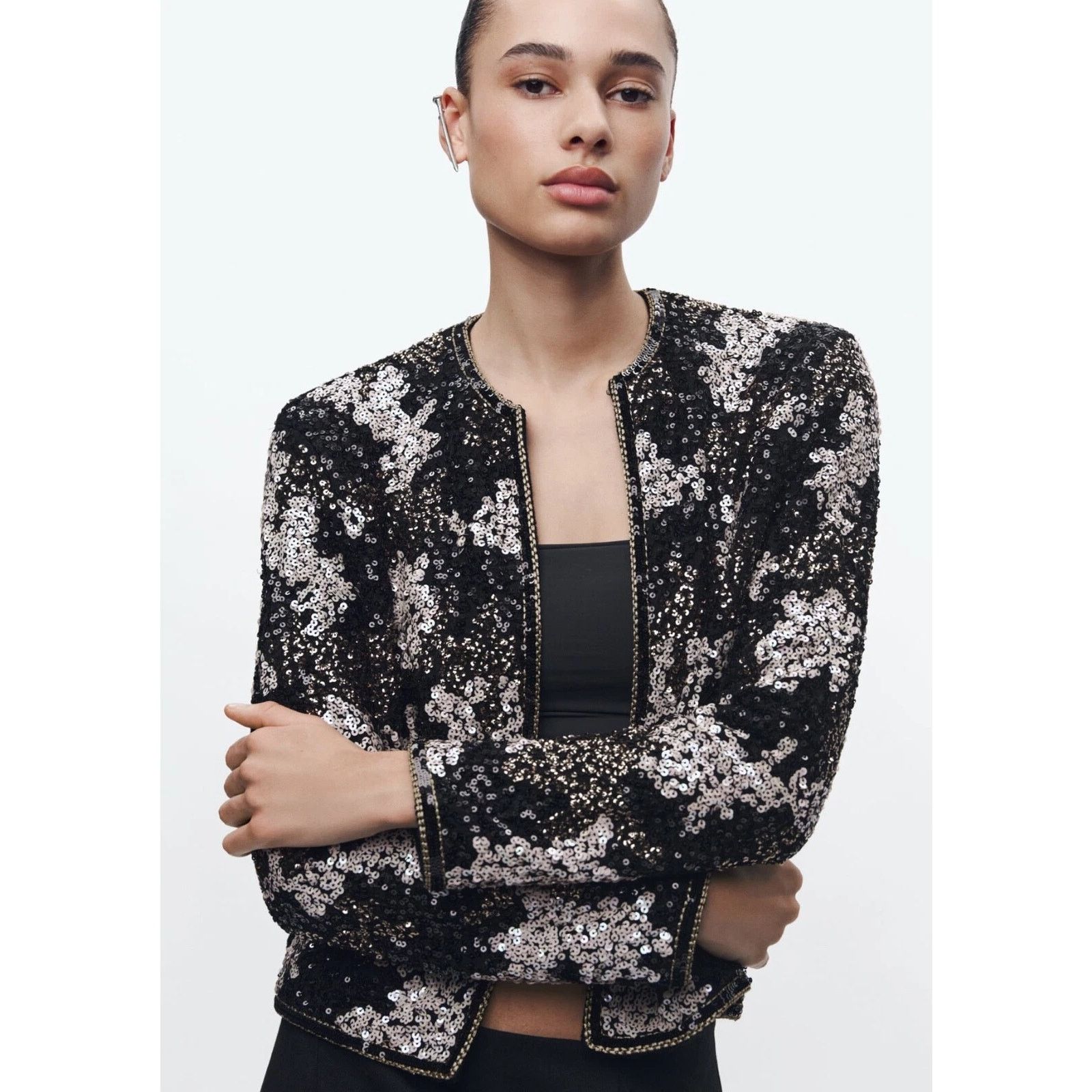 Zara RARE!!! ZARA Sequined Jacket NWT Size S / US 4 / IT 40 - 7 Thumbnail