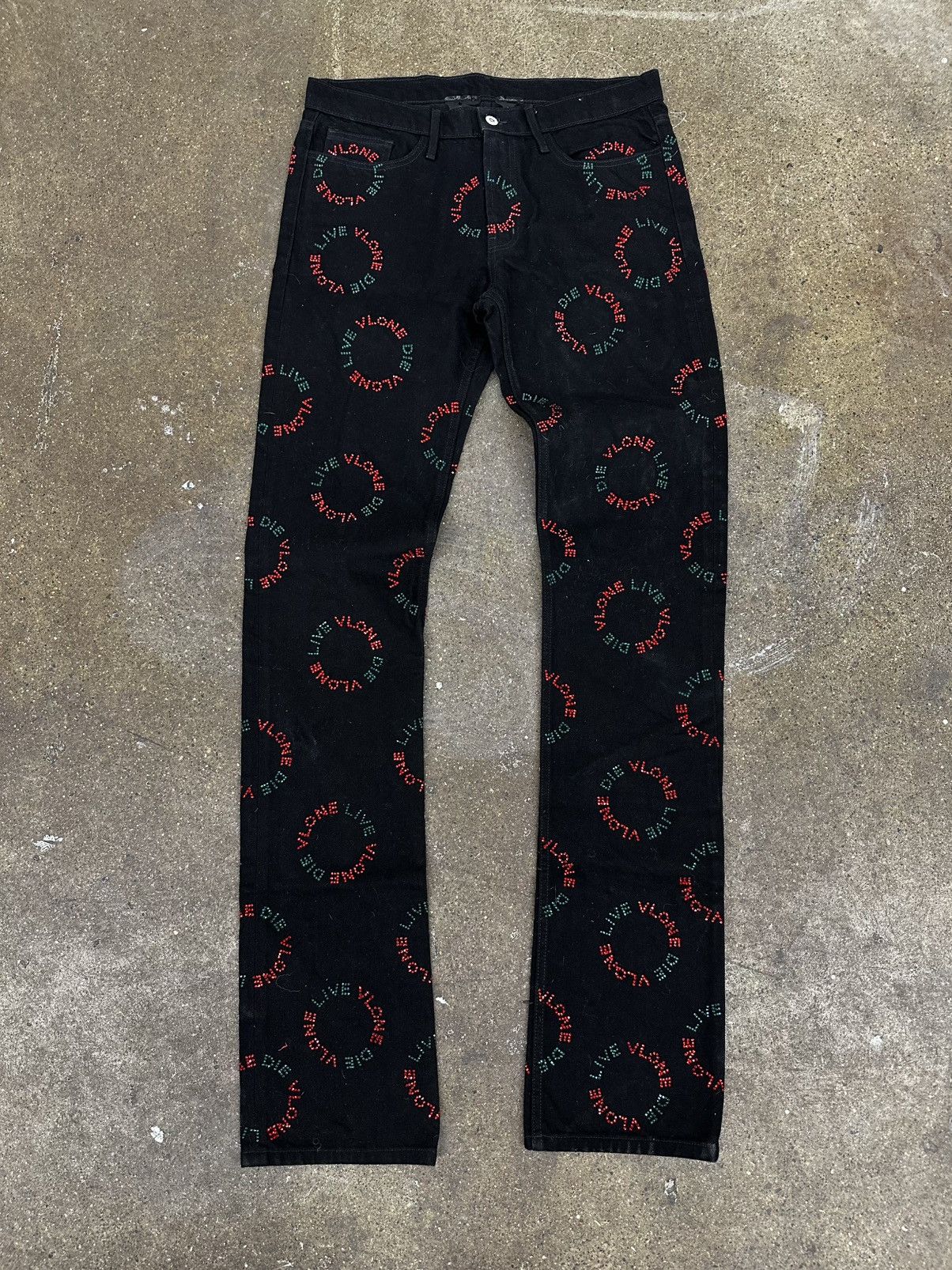 Vlone Rhinestone Denim Jeans