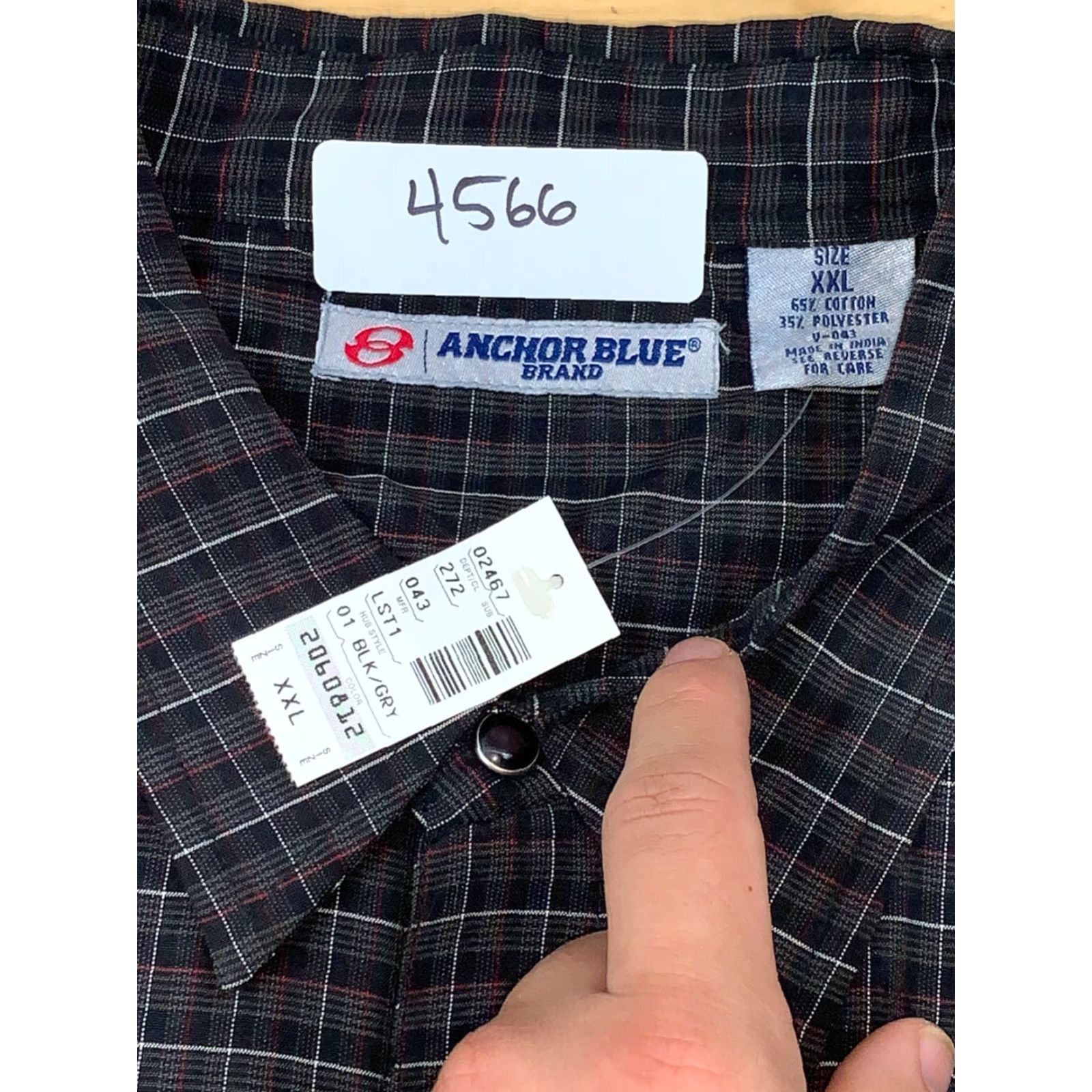 Anchor Blue VINTAGE Anchor Blue Shirt 2XL Blue Plaid Button-Down Long Sleeve Men Size US XXL / EU 58 / 5 - 4 Thumbnail