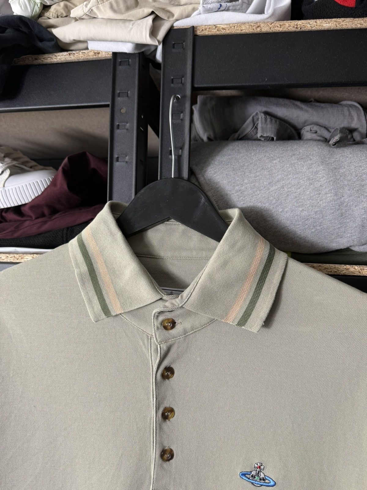 Vivienne Westwood Vivienne Westwood Orb Logo Polo Shirt Khaki Cotton Men’s M Size US M / EU 48-50 / 2 - 5 Thumbnail