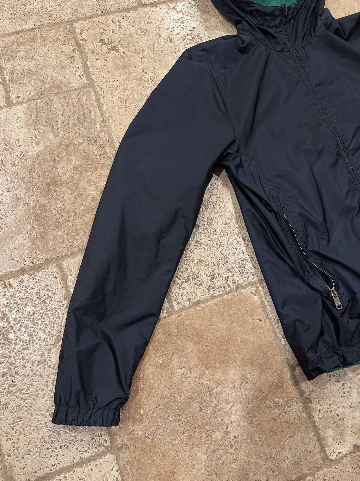 Prada Prada Nylon Triangle Logo Reversible Navy / Green Zip Jacket Size US L / EU 52-54 / 3 - 8 Thumbnail
