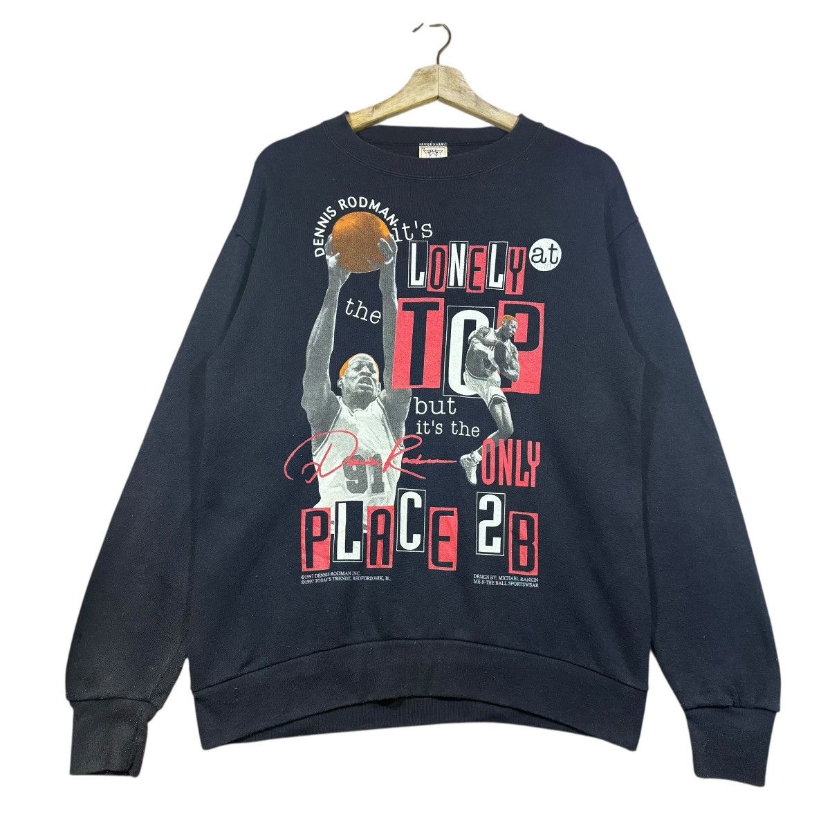 Other 1997 Dennis Rodman Its Lonely At The Top Sweatshirt Size US M / EU 48-50 / 2 - 1 Thumbnail