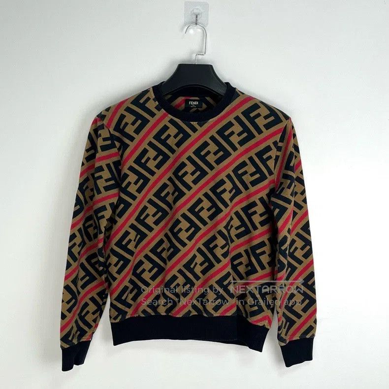 Fendi Fendi FF Full Print Monogram Sweatshirt Size US S / EU 44-46 / 1 - 1 Thumbnail