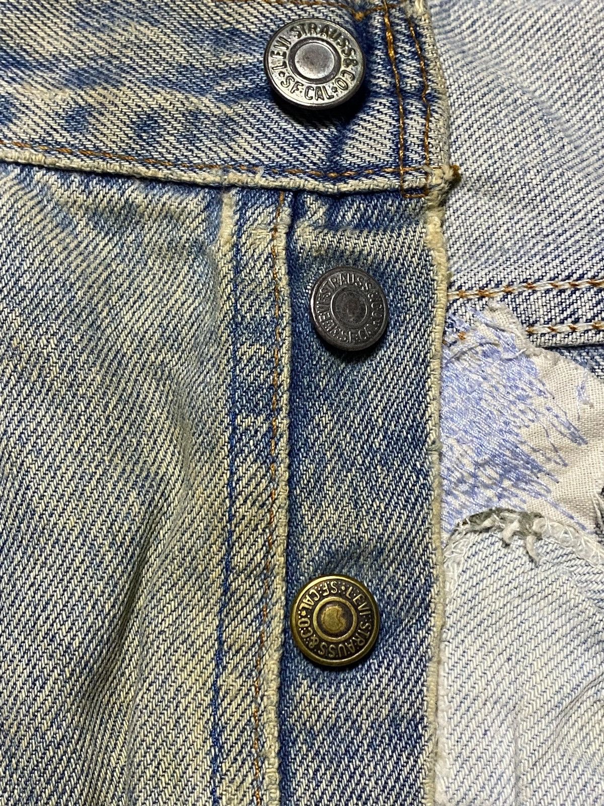 Levi's Vintage Clothing Levis 501 80’s Grunge Patches Style Distressed Jeans Size US 36 / EU 52 - 11 Thumbnail