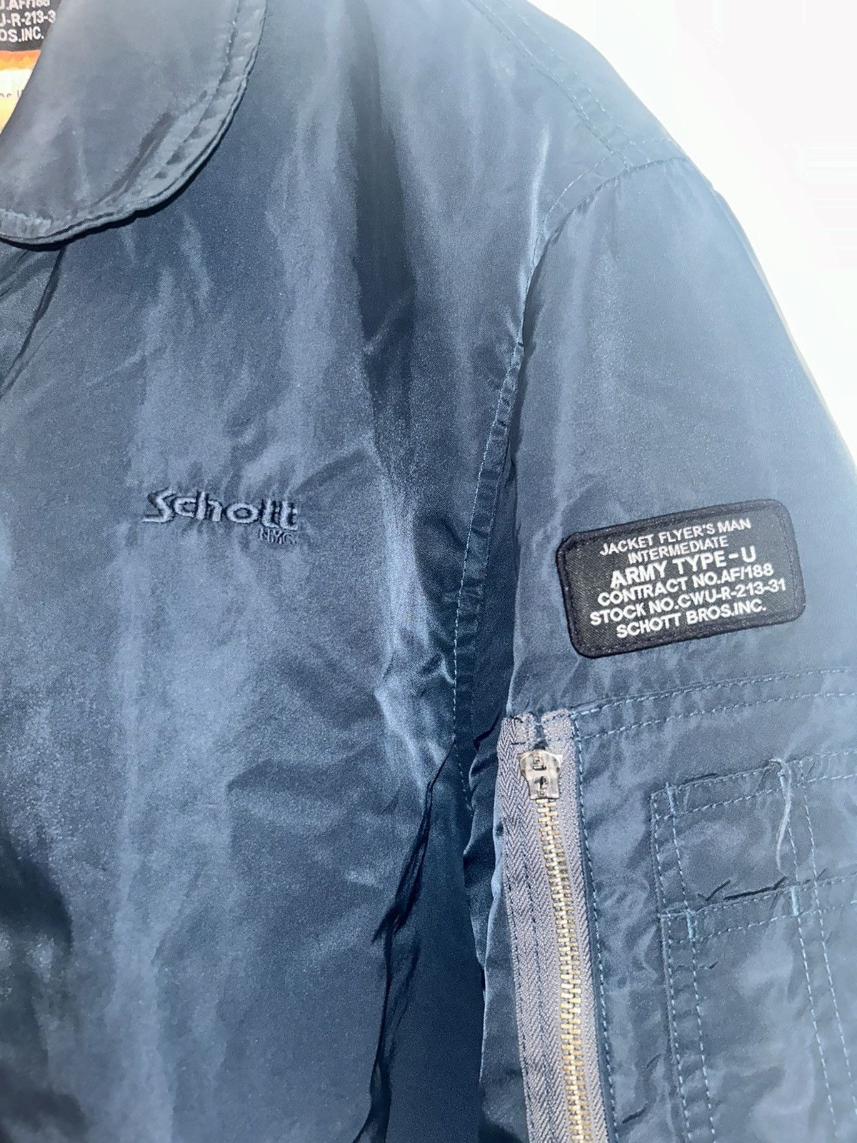 Schott Schott 90’s Bomber Flight Jacket Size US L / EU 52-54 / 3 - 5 Thumbnail