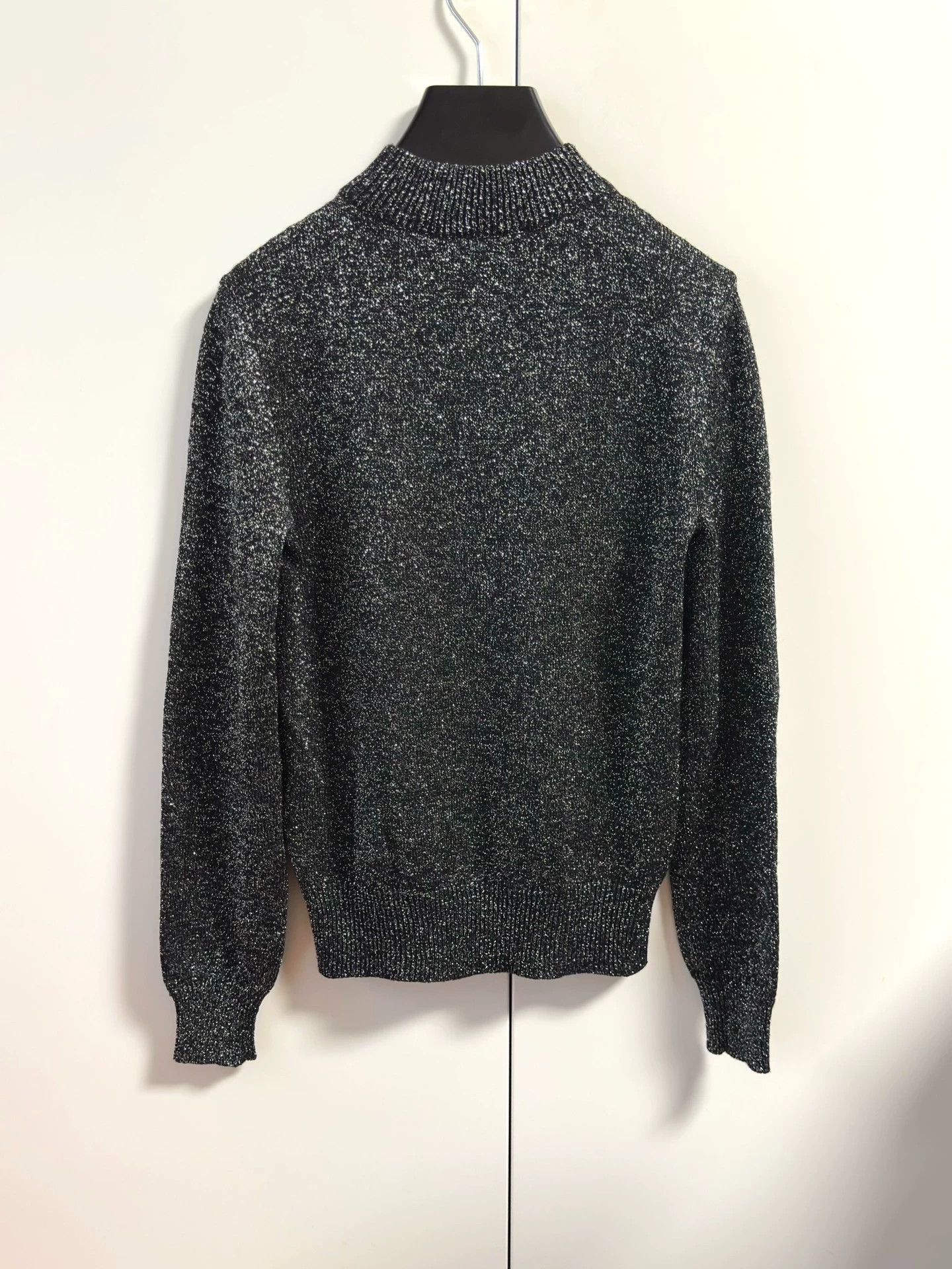 Saint Laurent Paris Saint Laurent Women's Silver-Thread Turtleneck Sweater Size XS / US 0-2 / IT 36-38 - 2 Thumbnail