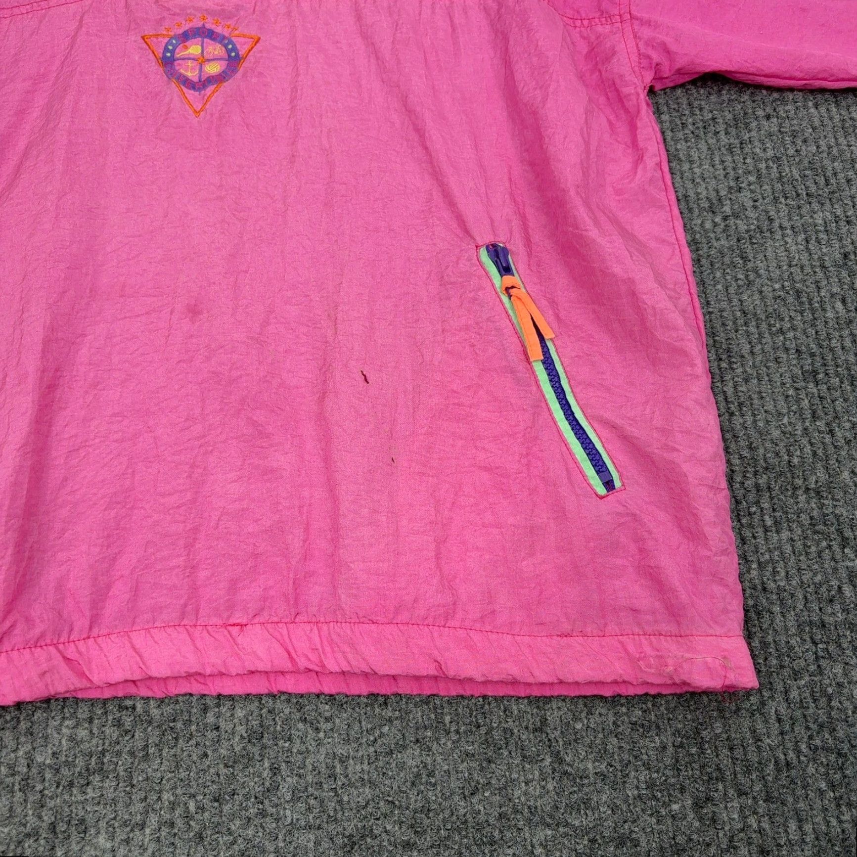 Wilson VINTAGE Wilson Windbreaker Mens M Pink Purple Quarter Zip Hooded Pullover Sport Size US M / EU 48-50 / 2 - 2 Thumbnail