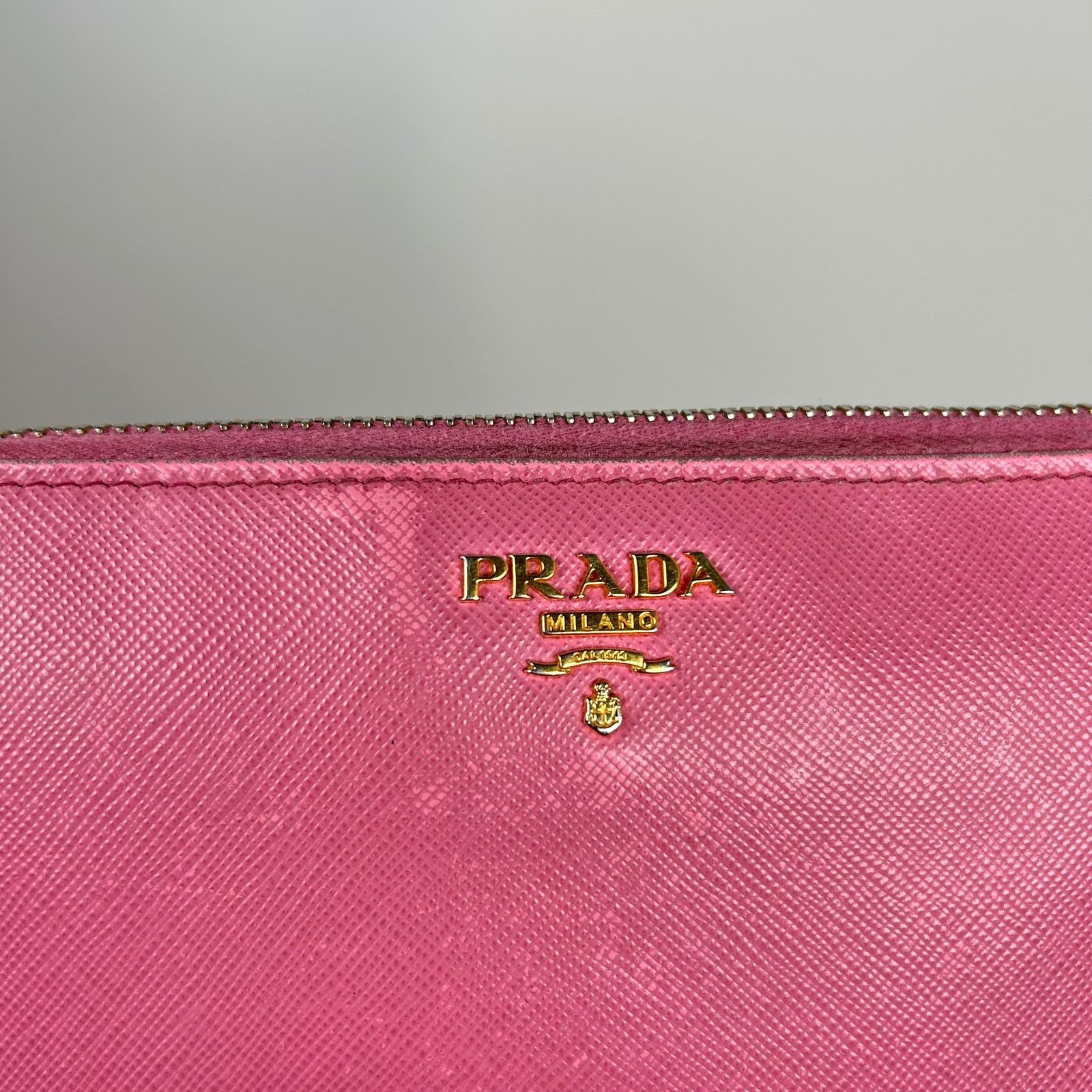 Prada Prada Pink Saffiano Zip-Around Wallet Size ONE SIZE - 3 Thumbnail