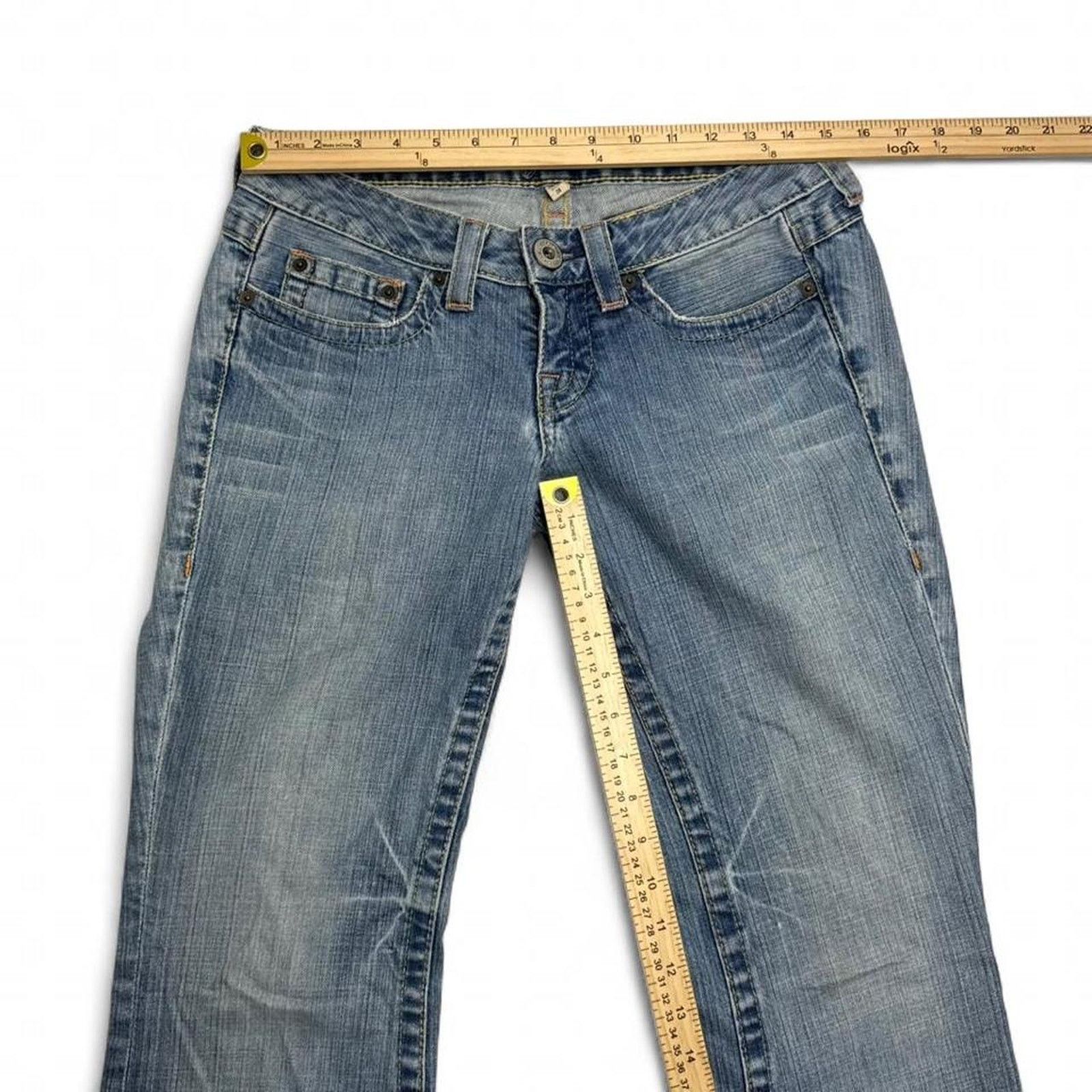 Bebe Bebe 2000s Low rise flare jeans blue wash Mcbling size 28 Size 28" / US 6 / IT 42 - 6 Thumbnail
