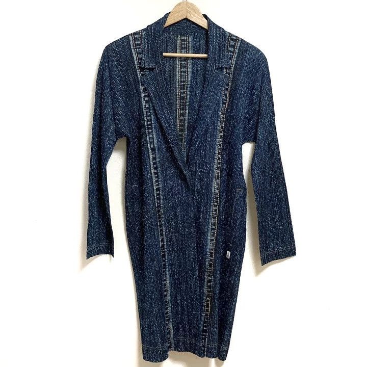 Pleats Please Issey Miyake ISSEY MIYAKE PLEATS PLEASE Indigo Coat Size L / US 10 / IT 46 - 1 Thumbnail