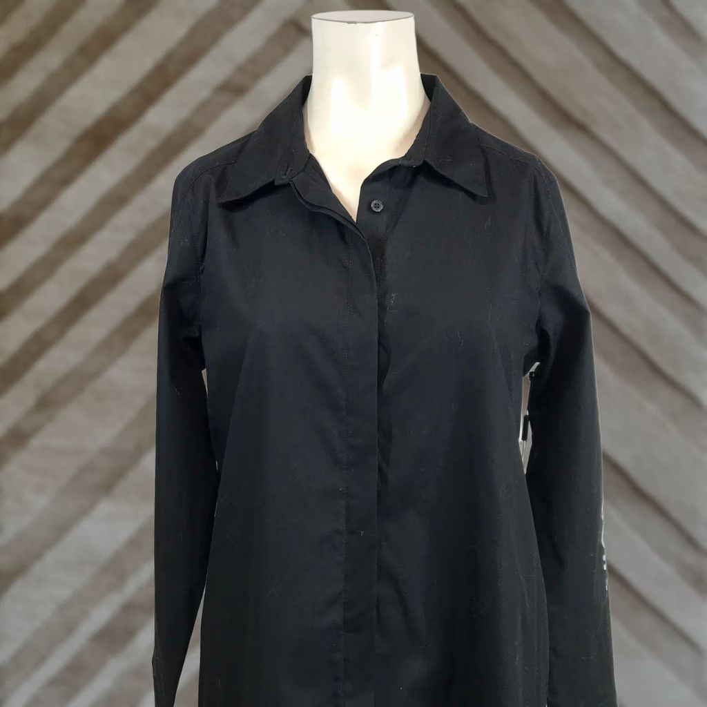 Calvin Klein Calvin Klein Womens Black Long Sleeve Logo Graphic Shirt Dress CD2G1Q2V Small Size S / US 4 / IT 40 - 1 Thumbnail