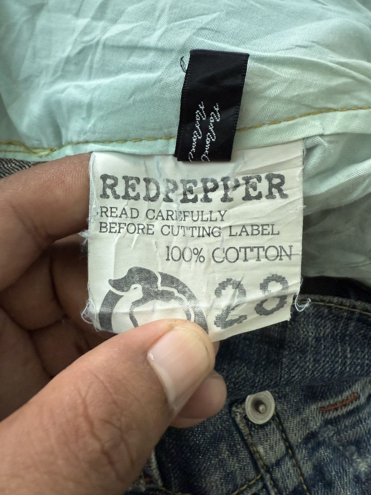 If Six Was Nine Super Flare Red Pepper Distress Denim Low Rise Size US 31 - 9 Thumbnail