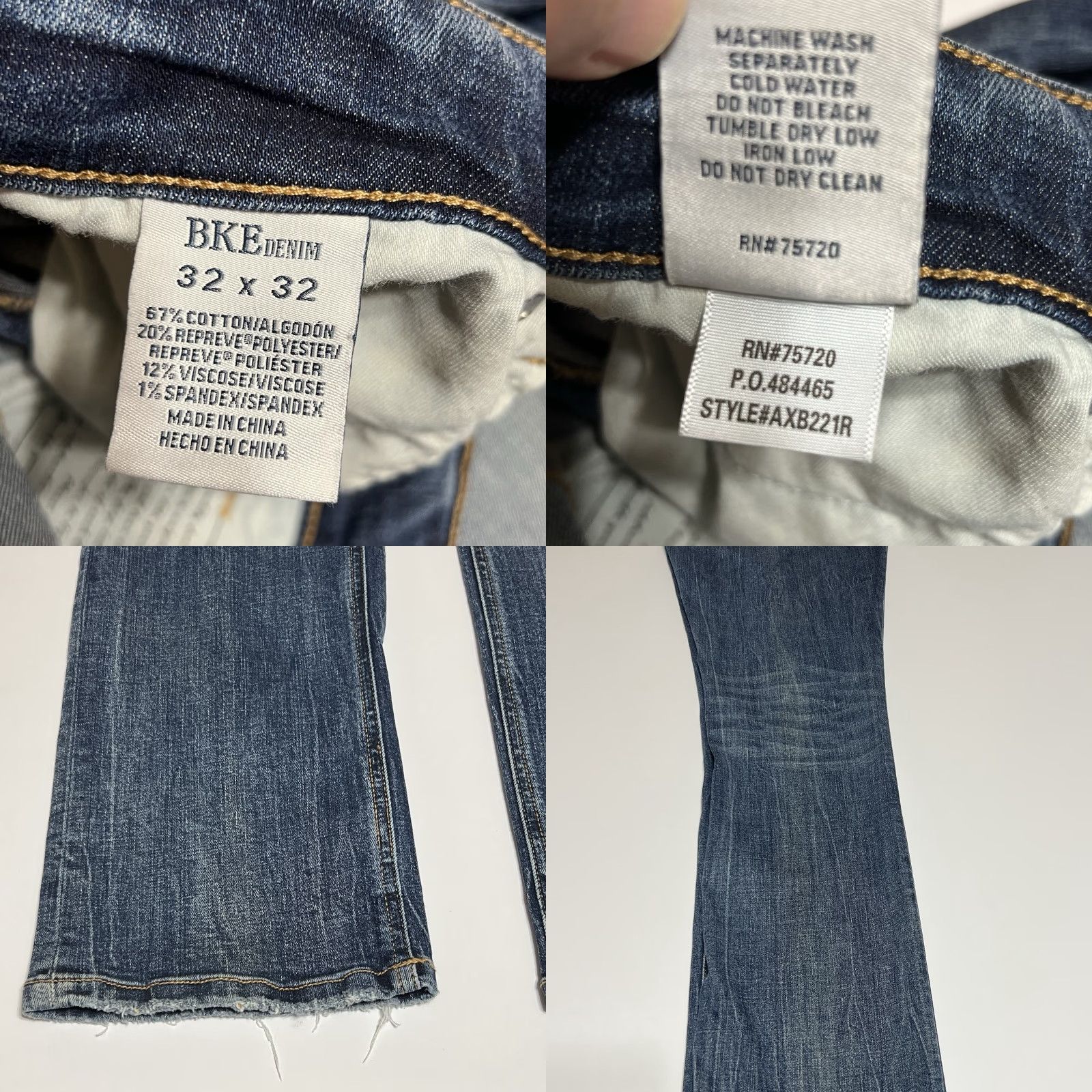 BKE BKE Victoria Straight Jeans Womens 35x32 Blue Mid Rise Stretch Denim Denim Straight Size 24" / US 00 / IT 34 - 8 Thumbnail
